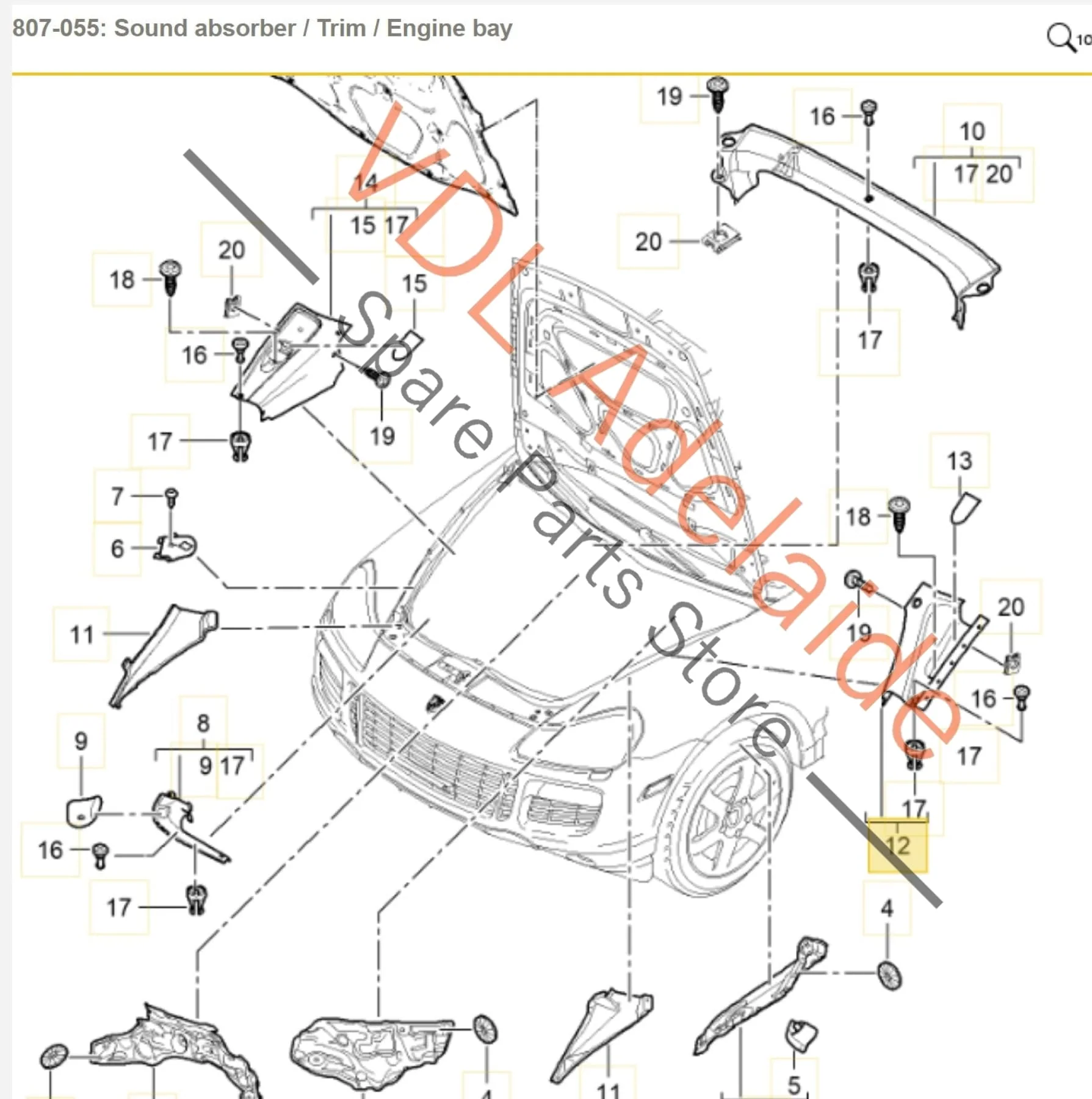 Porsche Cayenne 9PA 955 957 Engine Bay Compartment Trim Left Rear 95550450301 - Image 2