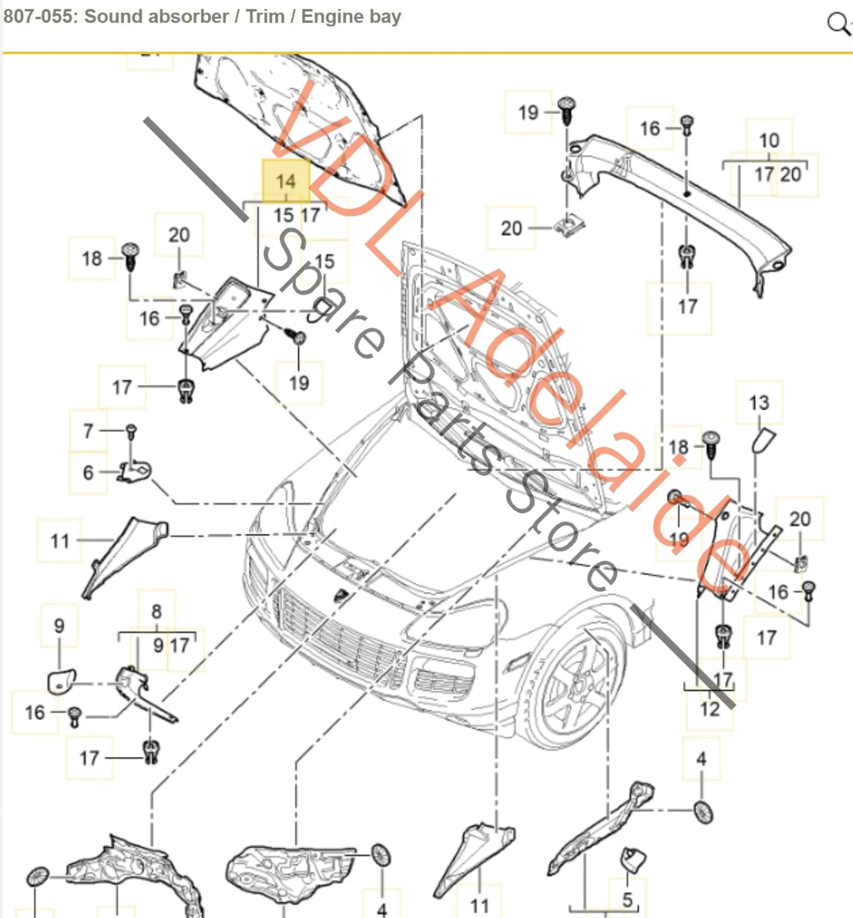 Porsche Cayenne 9PA 955 957 Engine Bay Compartment Trim Right Rear 95550444402 - Image 2