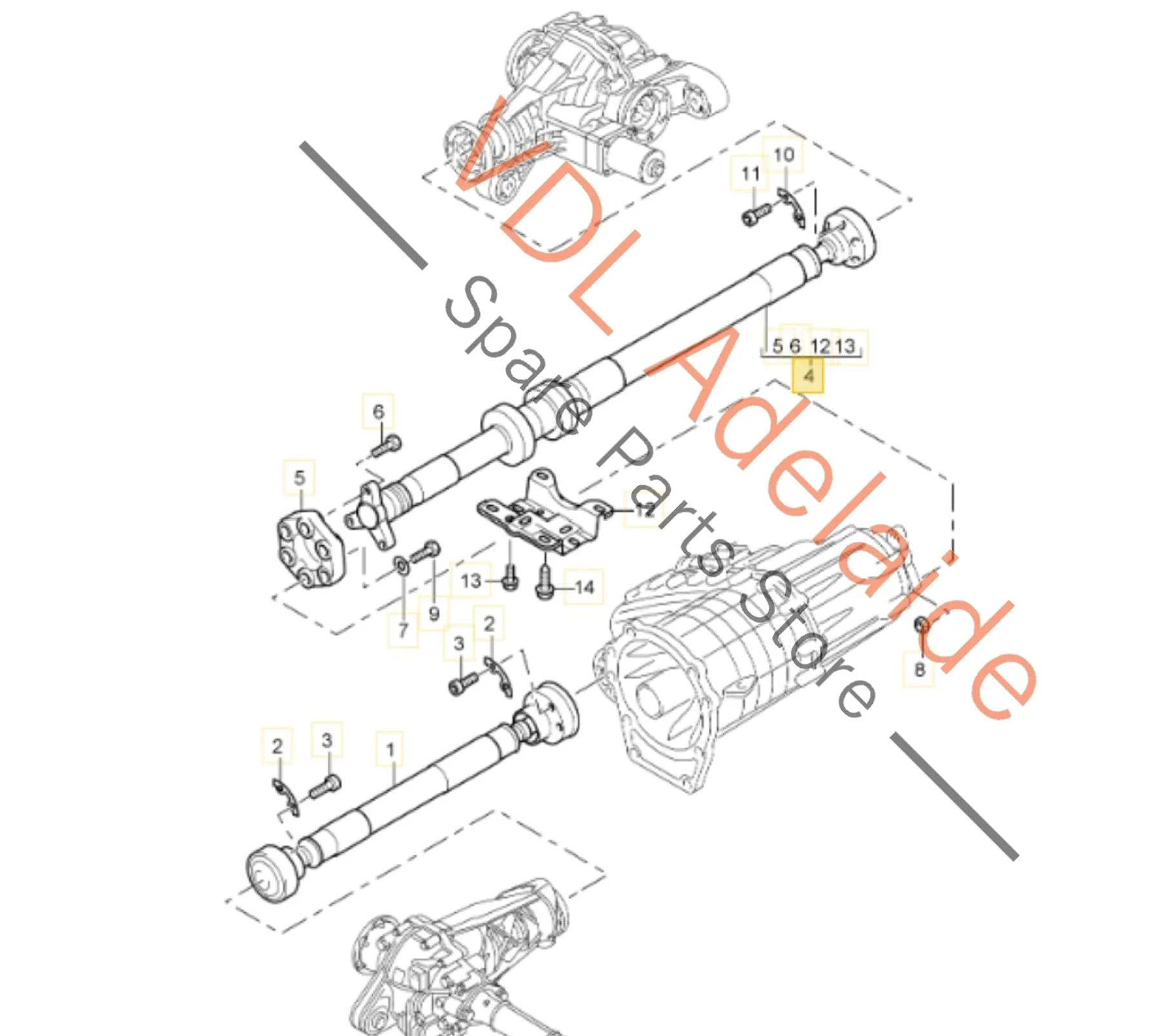 Porsche Cayenne 955 957 Cardan Propeller Tail Shaft 95542102013 95542102014 95542102015 - Image 2