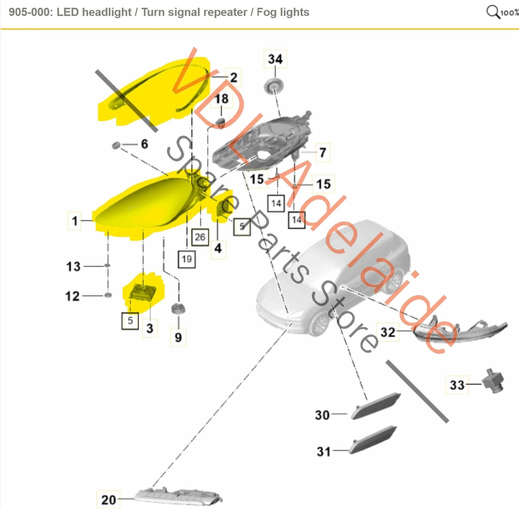 Porsche Cayenne 9Y Right Side PDLS LED Headlight Headlamp Front Light w Modules - Image 2