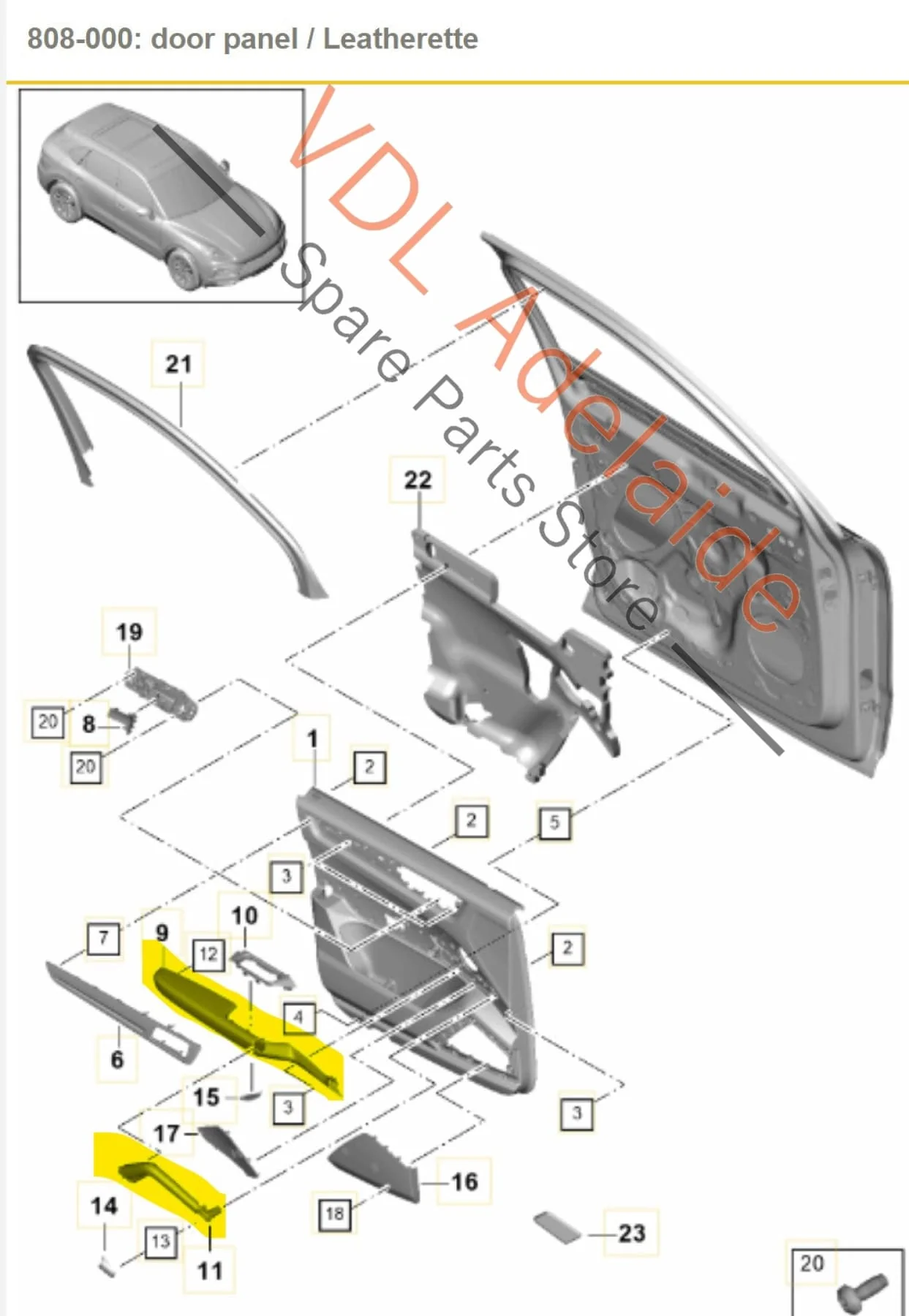 Porsche Cayenne E3 9YA 9YB Front Right Interior Armrest Door Handle Pull Grip Black Leather - Image 2