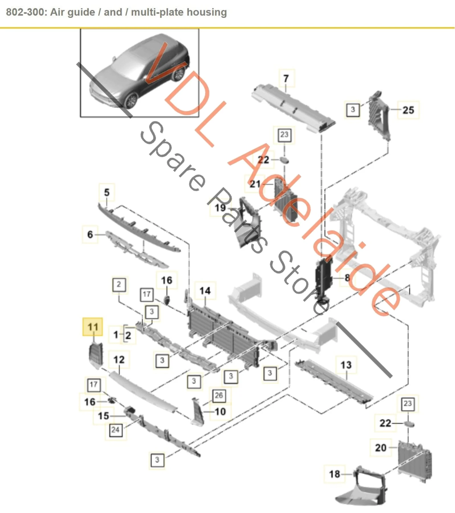 Porsche Cayenne E3 9YA 9YB Front Right Lower Radiator Support Air Guide Duct 9Y0121700C  OK1 - Image 2