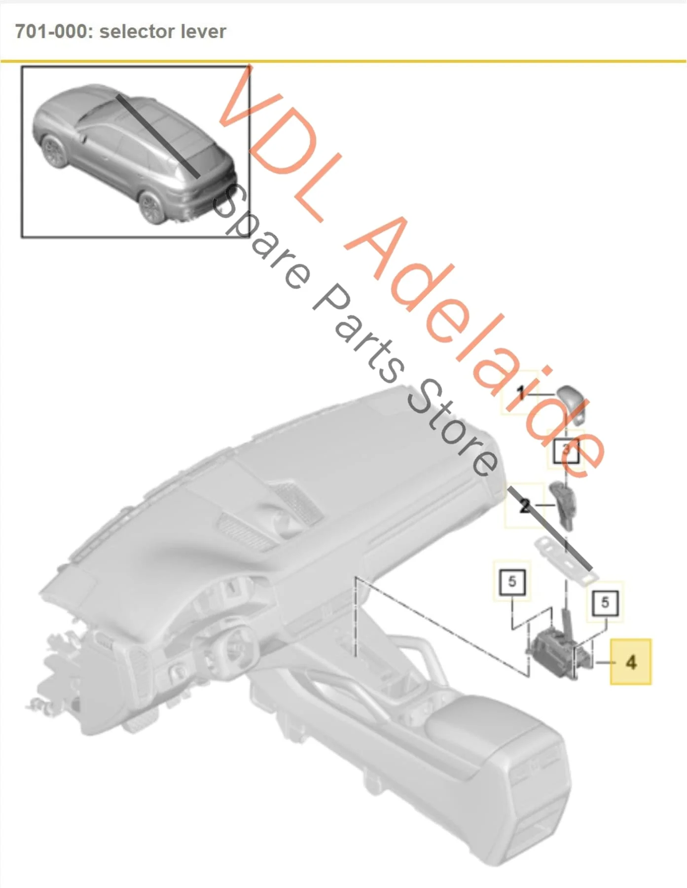 Porsche Cayenne E3 9YA 9YB Gear Shifter Shift Handle Switch Selector Lever 9Y0713041D 4M2713041G - Image 2