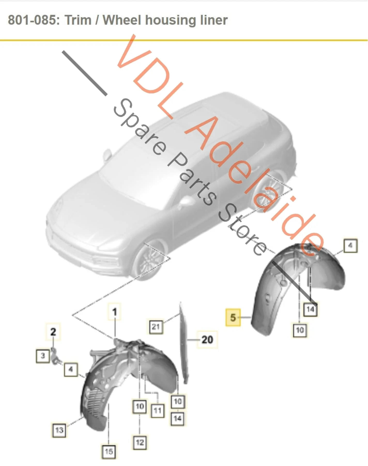 Porsche Cayenne E3 9YA 9YB Rear Left Wheel Housing Arch Lining Liner 9Y0810907 B C - Image 2