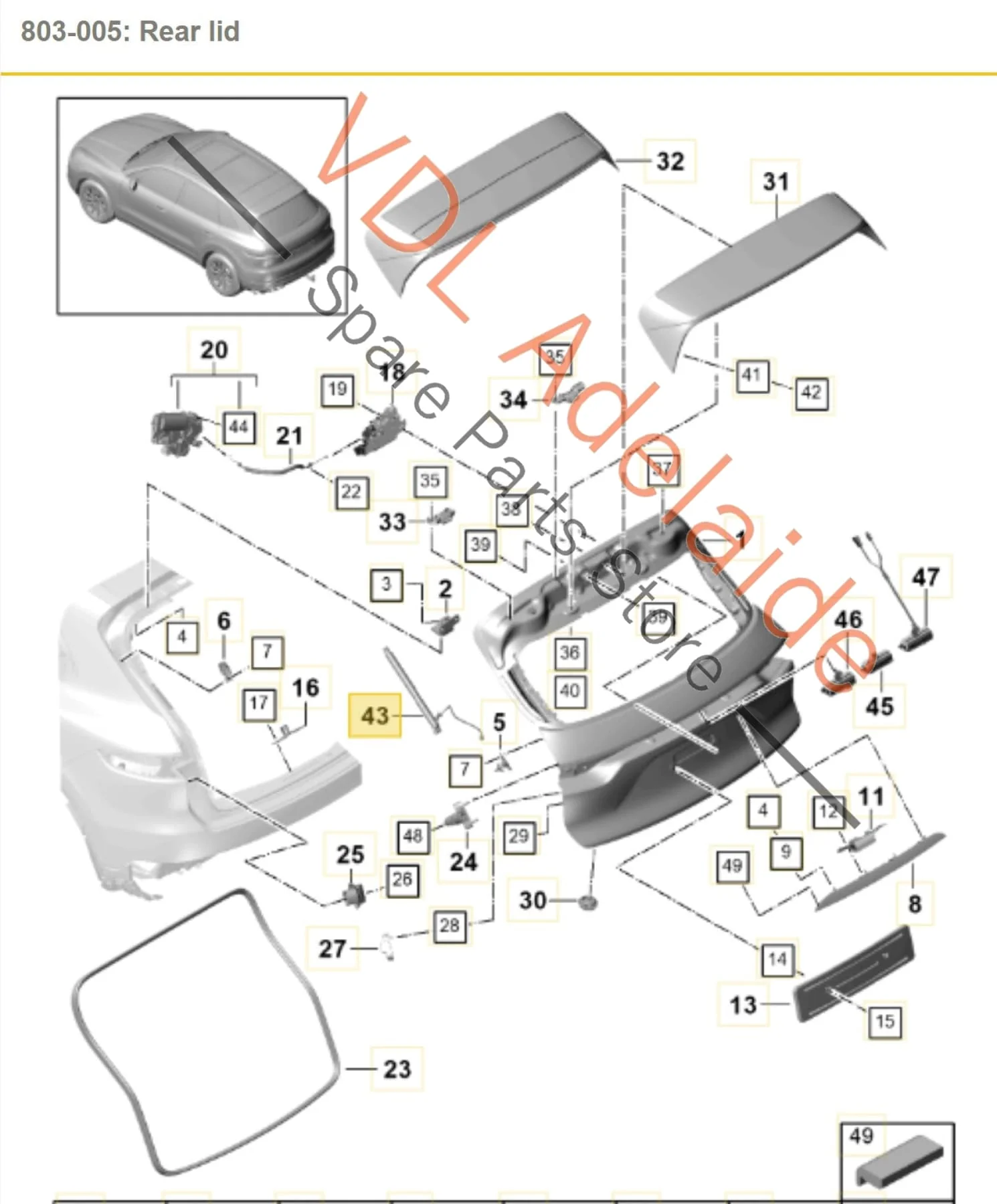 Porsche Cayenne 9Y0 E3 Rear Hatch Boot Power Opening Closing Strut Motor 9Y0827851B - Image 2