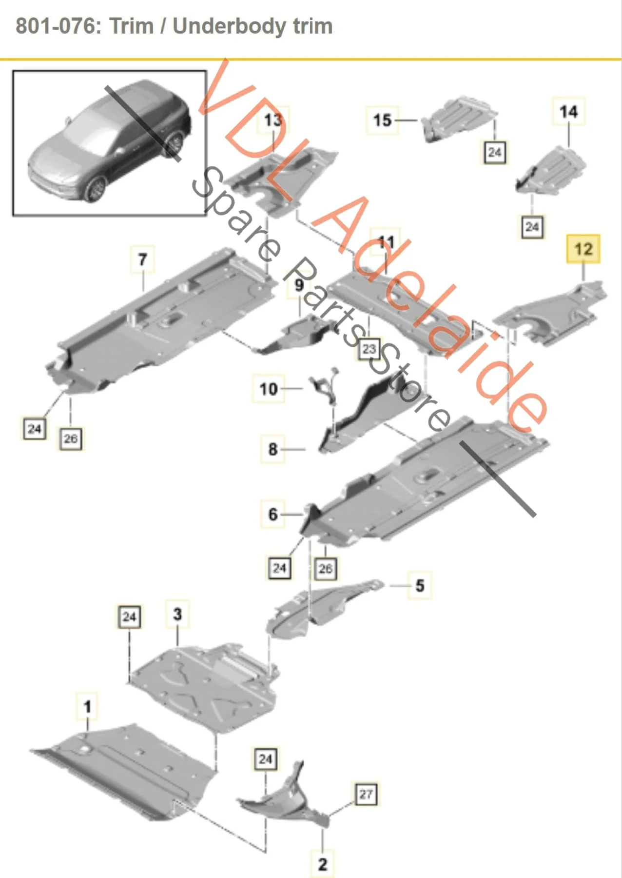 Porsche Cayenne E3 Rear Left Side Body Protection Trim Splash Guard 4M4825213D 95882521300 - Image 2