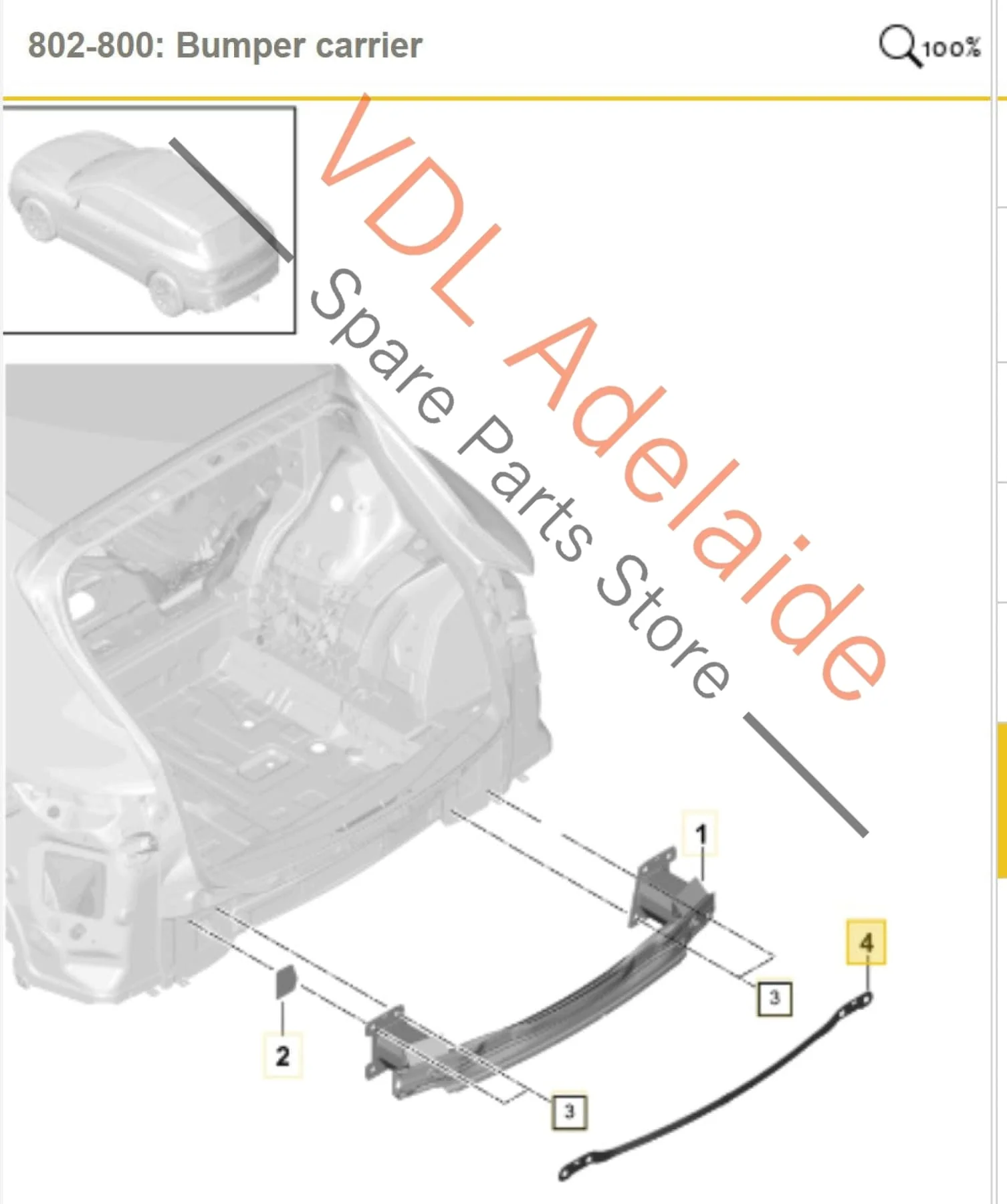 Porsche Cayenne E3 Rear Bumper Cross Bar 9Y0807235A - Image 2