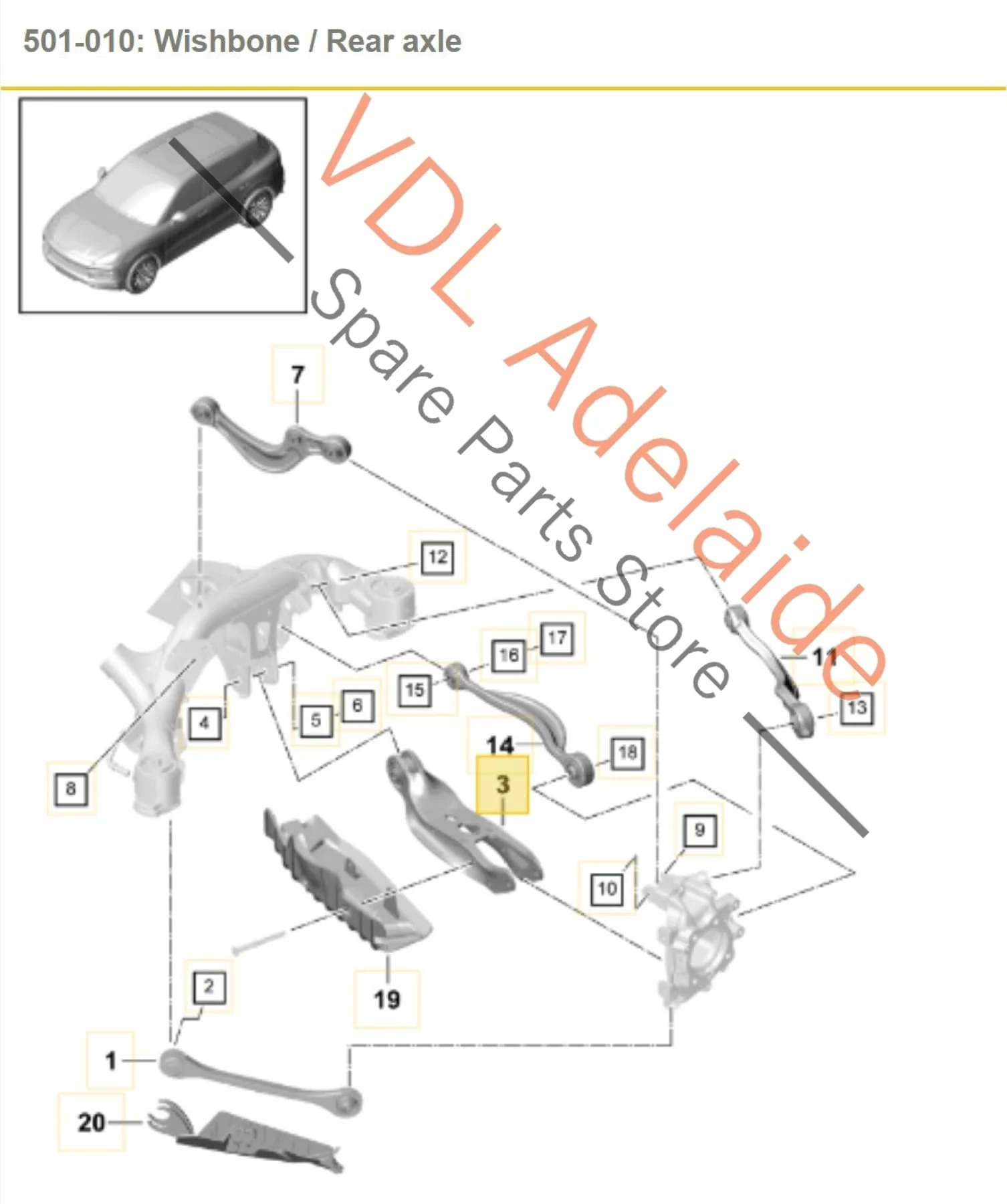 Porsche Cayenne E3 Audi Q7 Rear Lower Suspension Wishbone Control Arm 958505311J 4M0505311J - Image 2