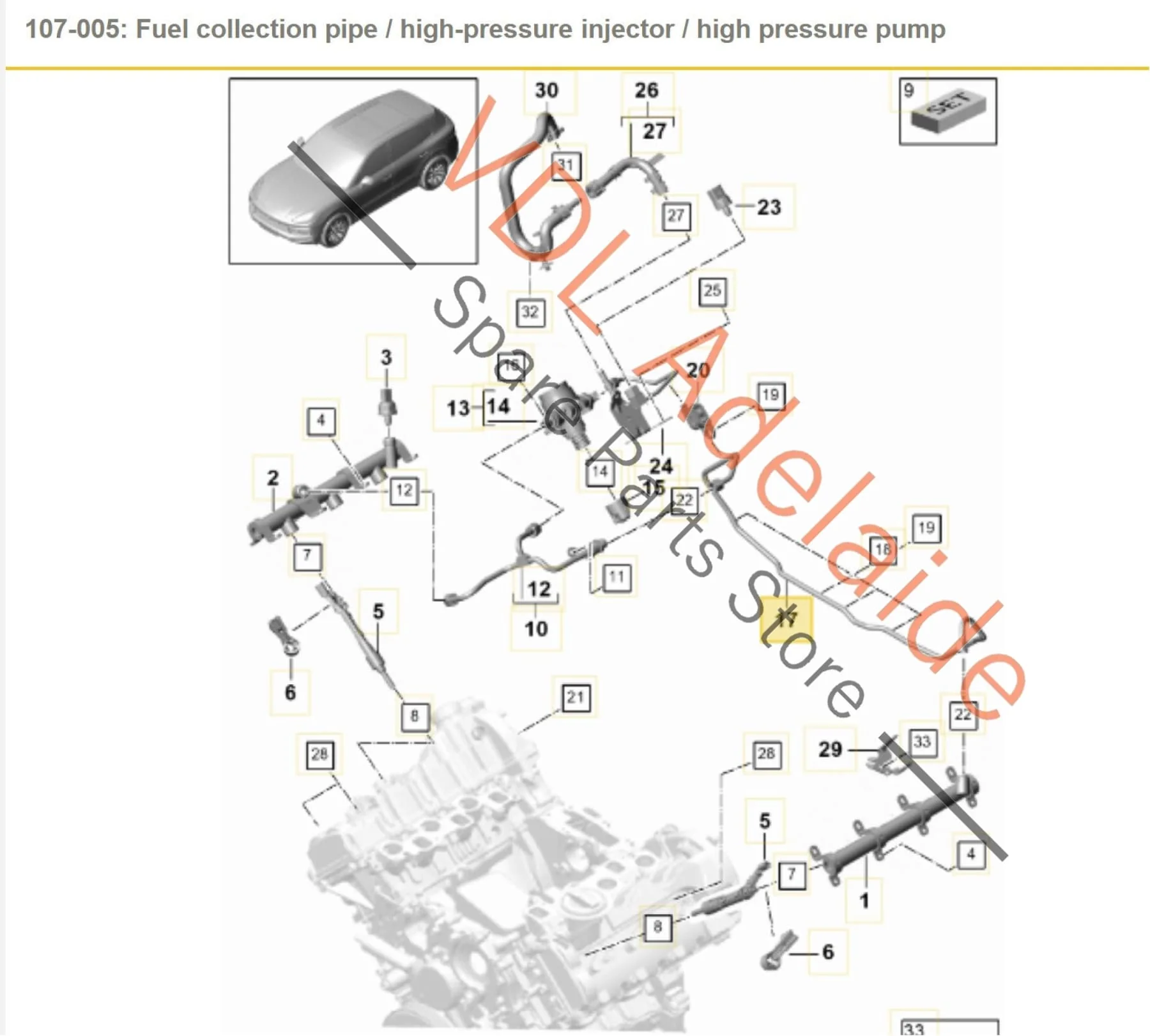 Porsche Cayenne E3 2.9 V6 High Pressure Fuel Supply Line Pipe 06M127507AB 9A712750730 - Image 2