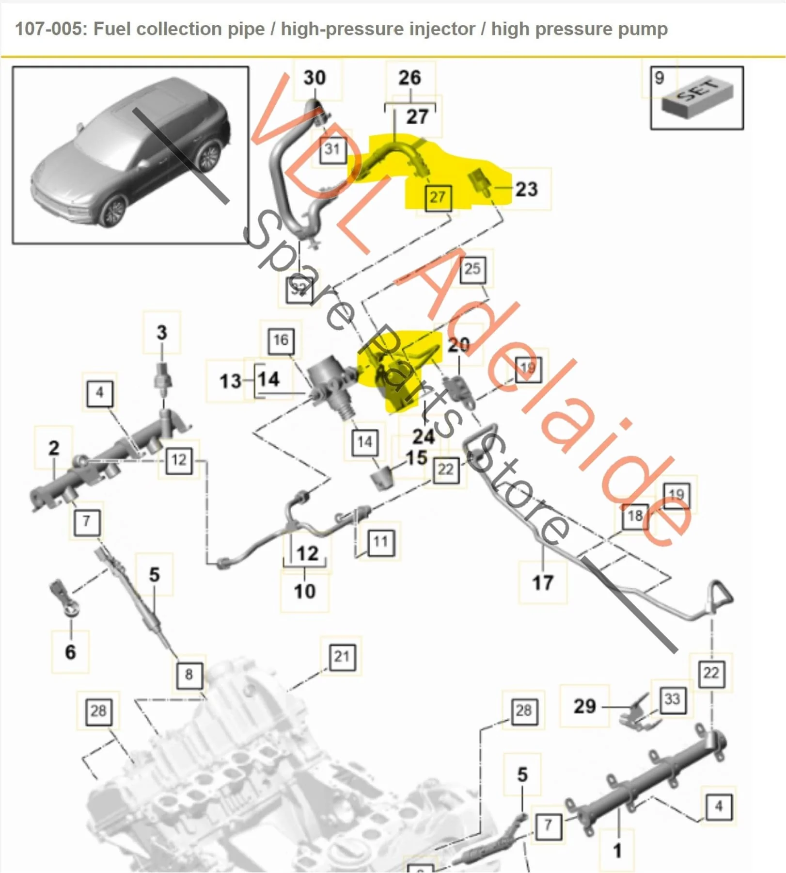 Porsche Cayenne E3 2.9 V6 Low Pressure Fuel Supply Line Pipe w Sensor PAC127503 PAB13398600 PAB906054B - Image 2
