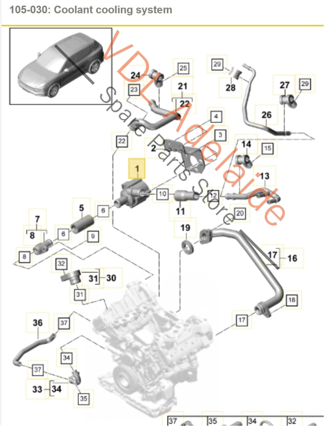 Porsche Cayenne E3 Additional Secondary Coolant Electric Pump 9A7121601 06H121601P 06H121601L - Image 2