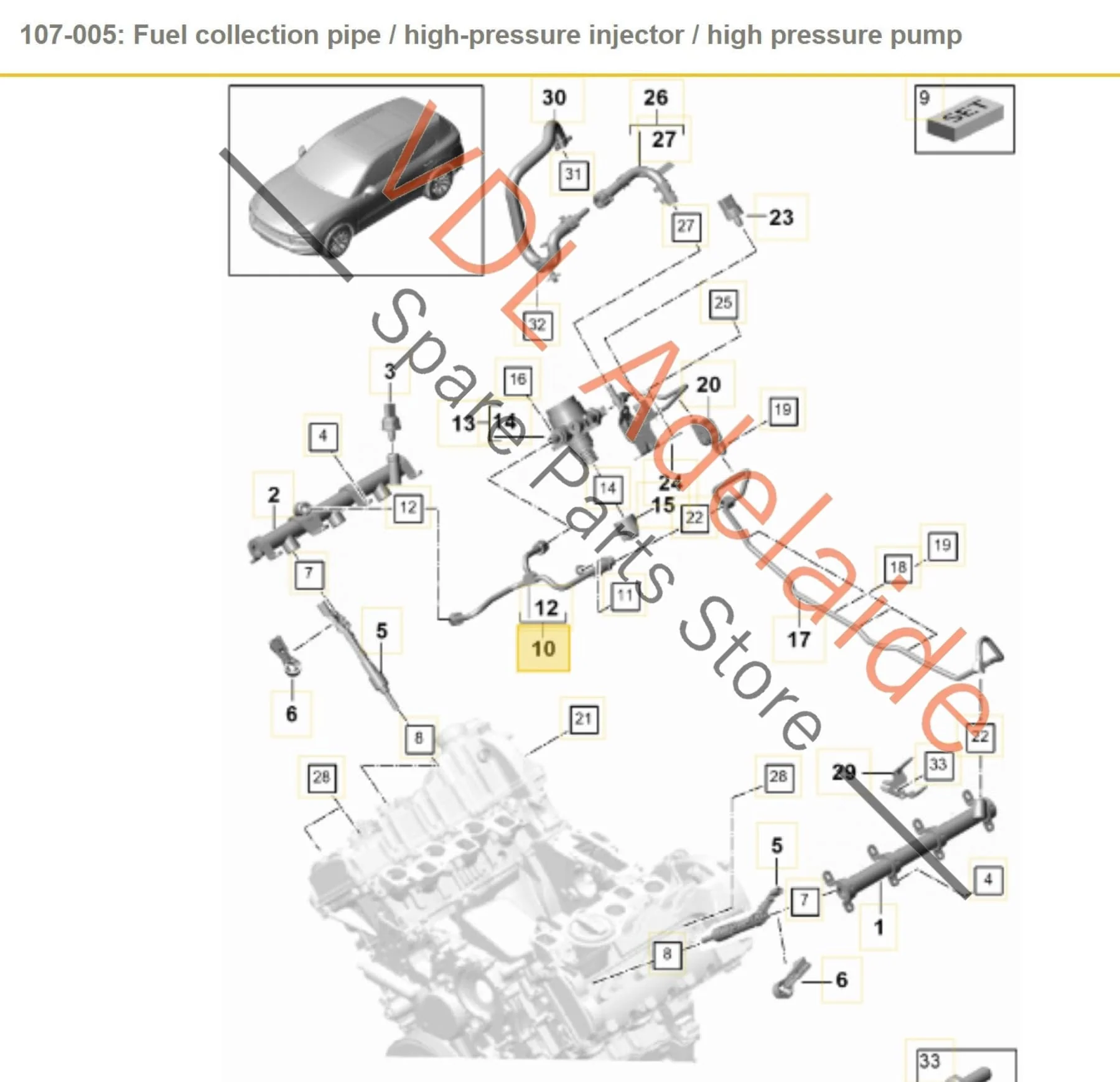 Porsche Cayenne E3 2.9 V6 Fuel Pump Steel Pipe Hose 9A712750720 06M127507AC - Image 2