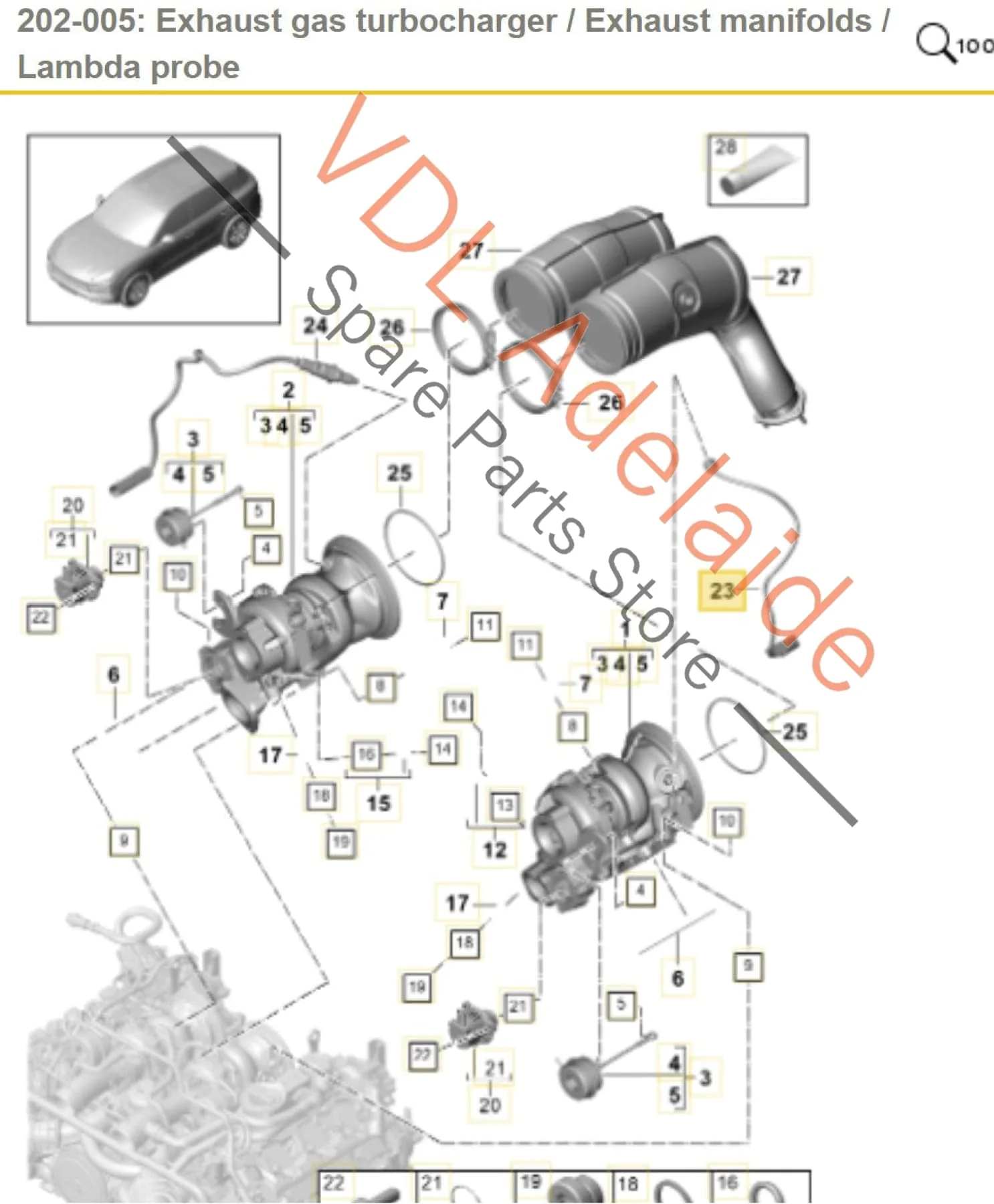 Porsche Cayenne E3 9YA 9YB Oxygen Sensor Upstream Left Side PAB906265A 9A790626530 06M906265A - Image 2