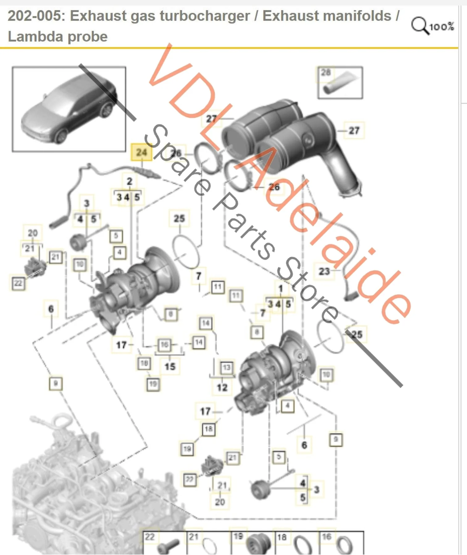 Porsche Cayenne E3 9YA 9YB Oxygen Sensor Upstream Right Side PAB906265B 9A790626520 06M906265 - Image 2