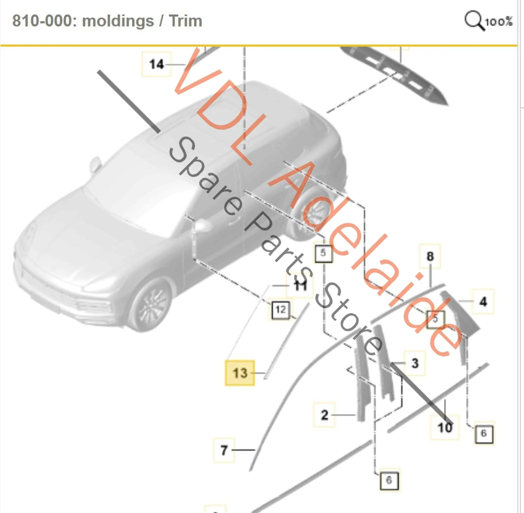 Porsche Cayenne E3 9Y Windscreen Side Deflector Trim Pair 9Y0854327B 9Y0854328B - Image 2