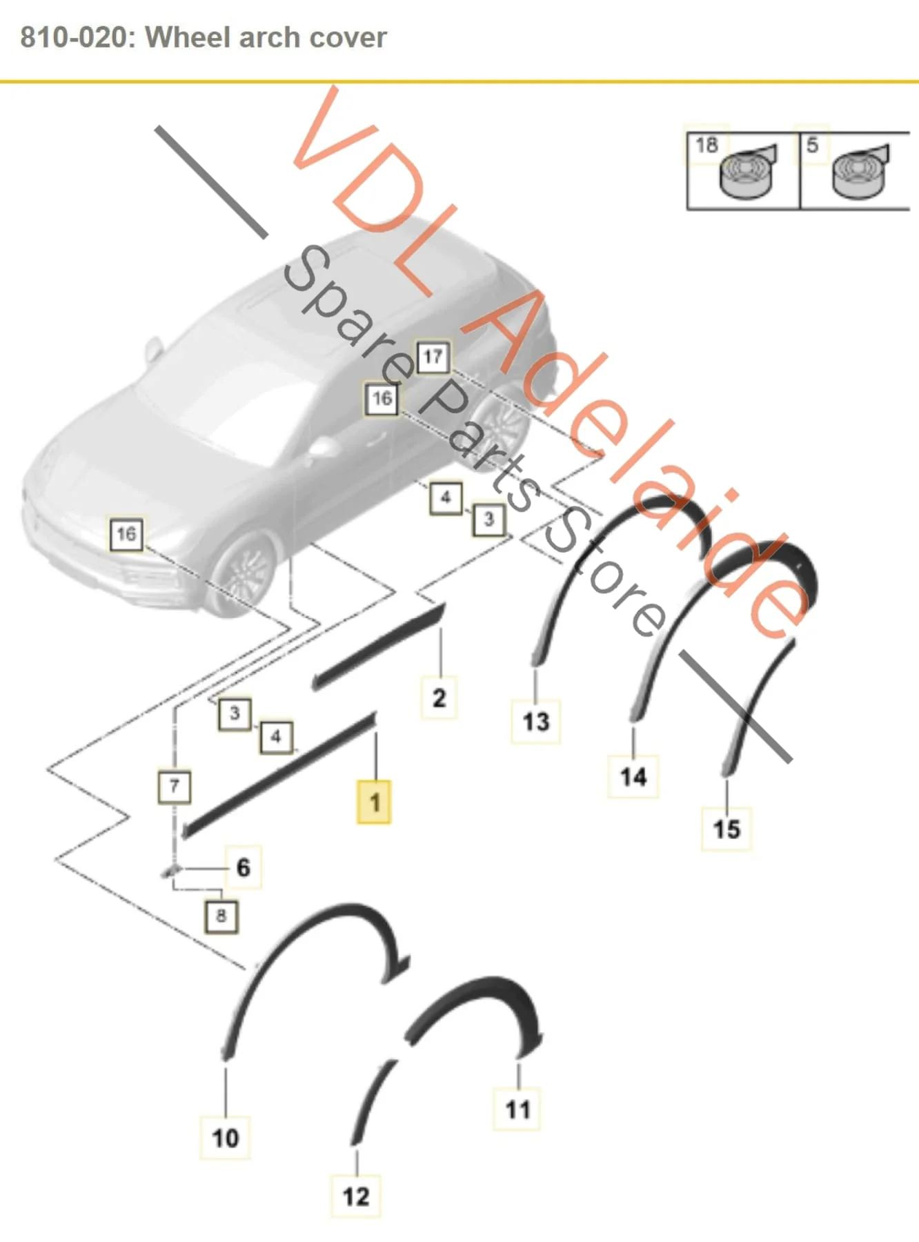 Porsche Cayenne E3 9Y Front Left Door Exterior Molding Trim 9Y0837095 - Image 2