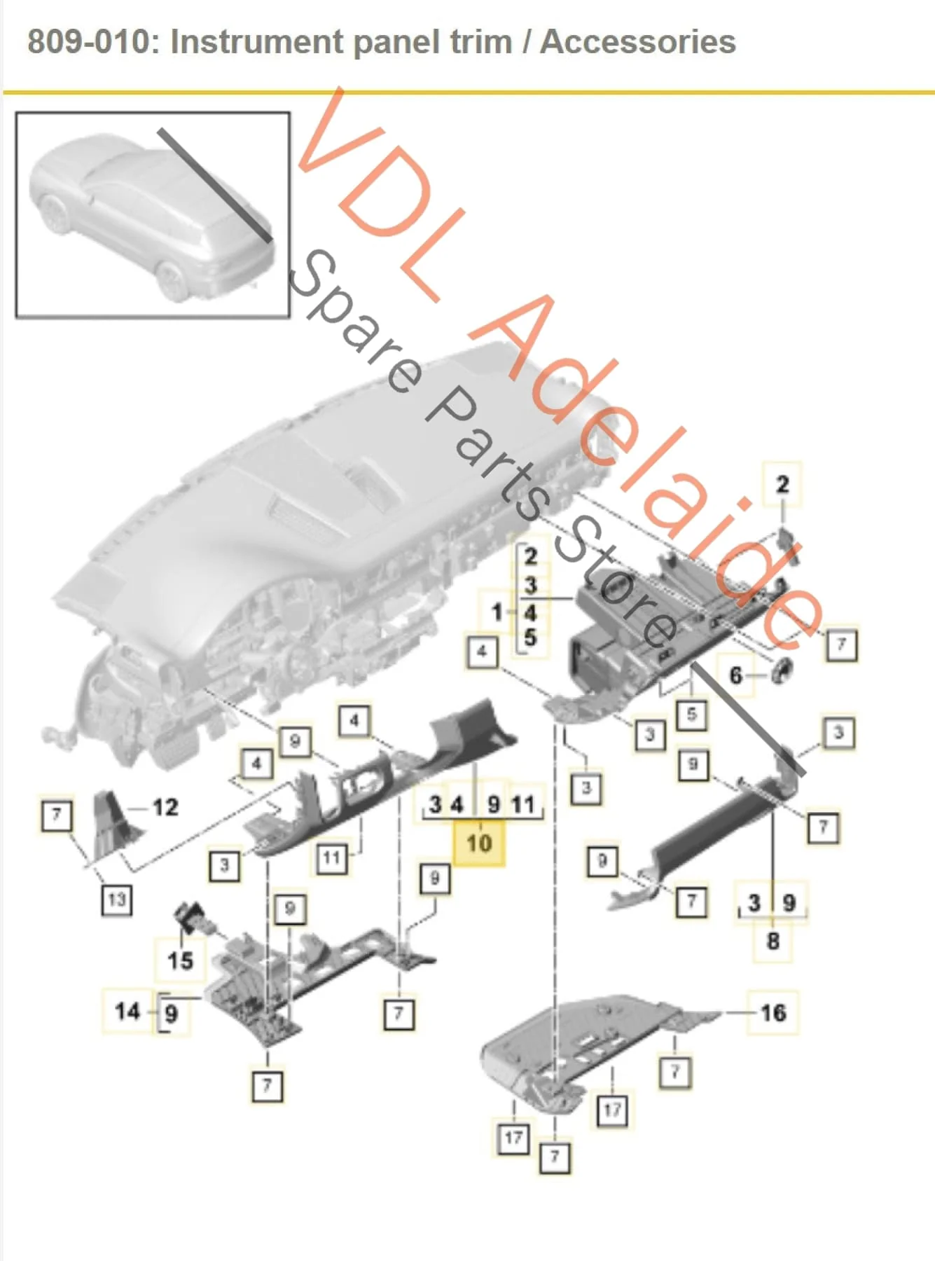 Porsche Cayenne E3 9Y Drivers Side Lower Dashboard Trim Leather for RHD - Image 2