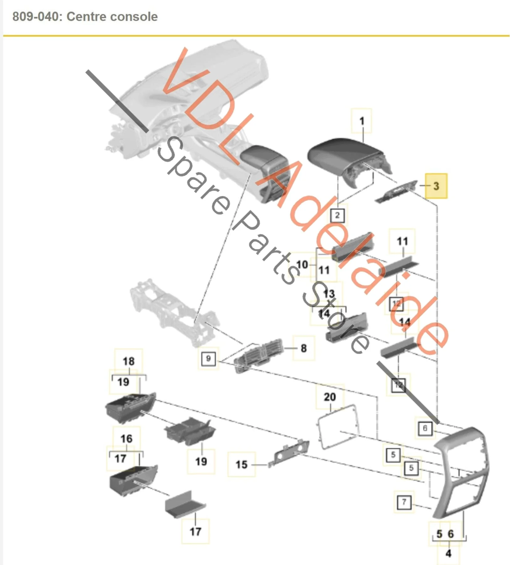 Porsche Cayenne E3 9Y Centre Console Armrest Trim 9Y0863475A 1E0 - Image 2