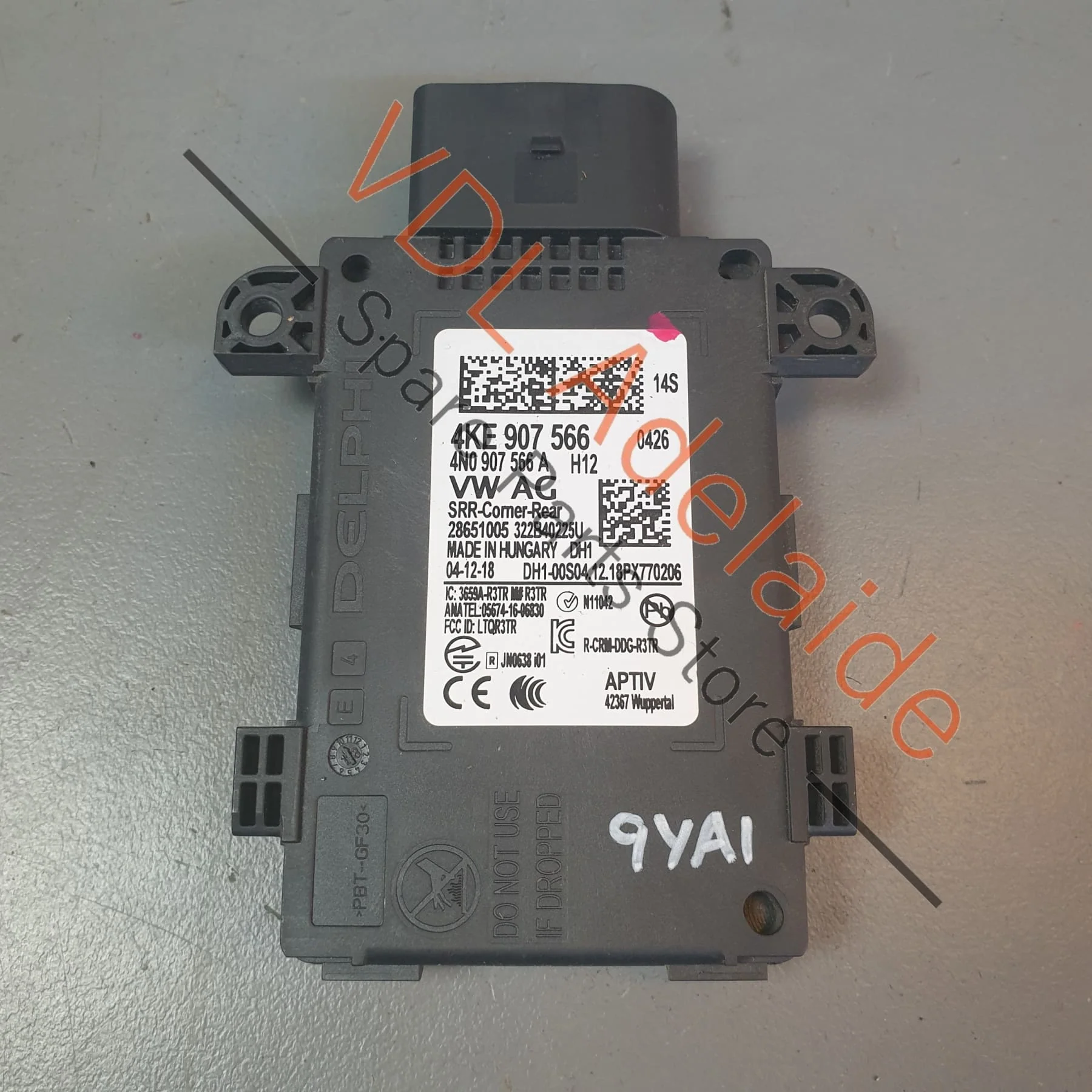 VW Audi Porsche Rear Radar Sensor SRR Corner 4KE907566 4N0907566A PAA907566E