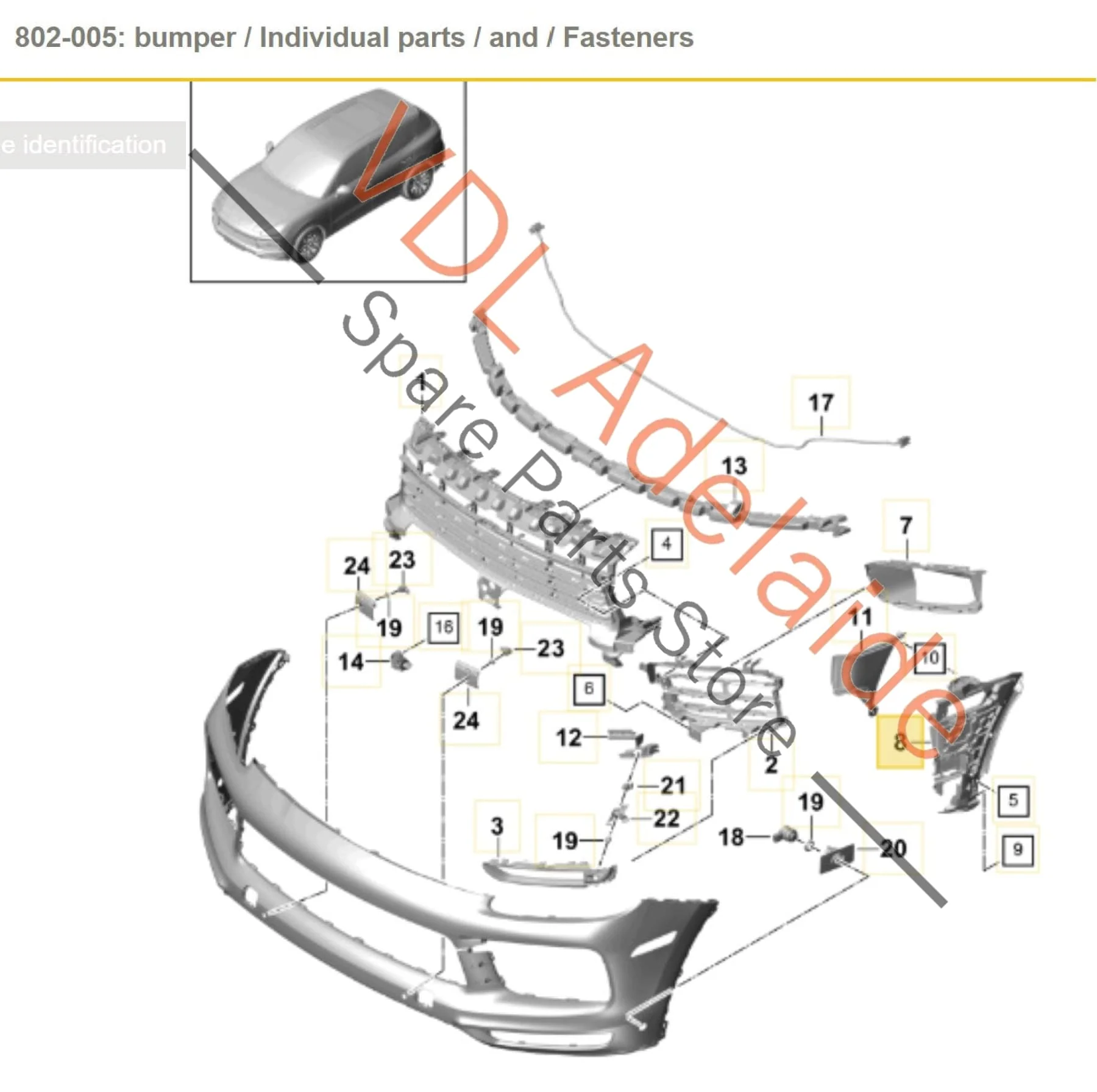 Porsche Cayenne E3 9Y Front Bumper Right Side Mounting Bracket Guide 9Y0807178C - Image 2