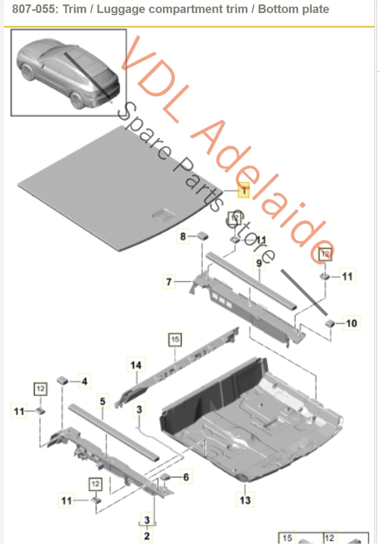 Porsche Cayenne E3 9Y Folding Rear Boot Cargo Floor Trim Carpet Cover for Spare Wheel PAB85885500 PAB858855 DK4 760858855 - Image 2