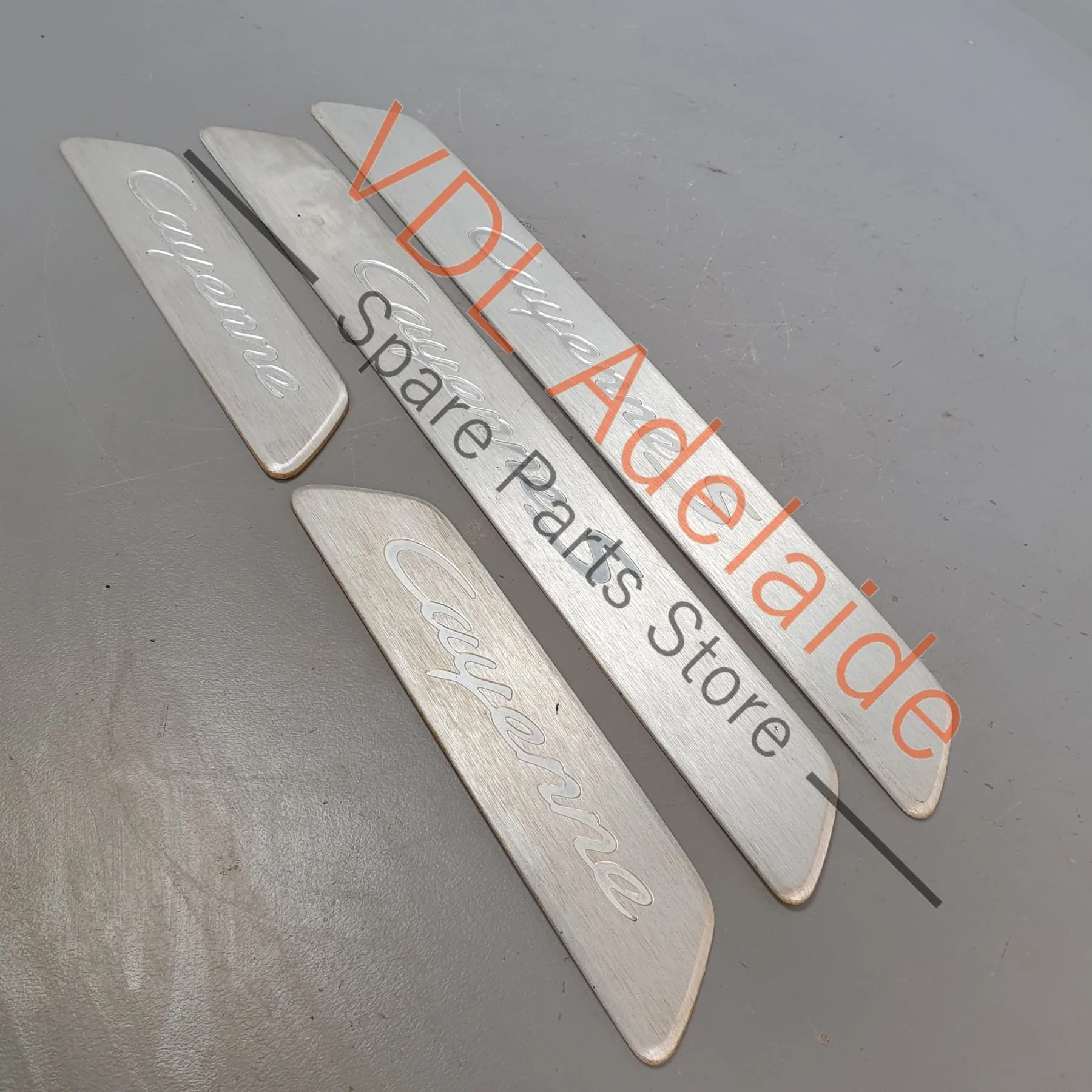 Porsche E3 9Y Cayenne S Front & Rear Door Sill Trim Strips Set Brushed Aluminium 9Y0853467A 9Y0853173 - Image 8