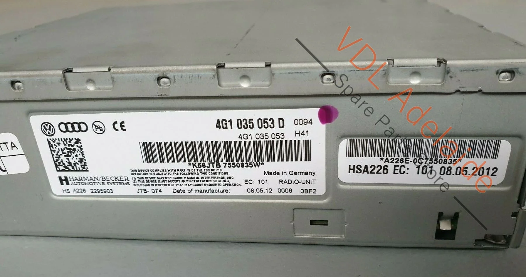 Volkswagen Audi Q5 8R Harman Becker Radio Control Unit Tuner 4G1035053D OSC - Image 3