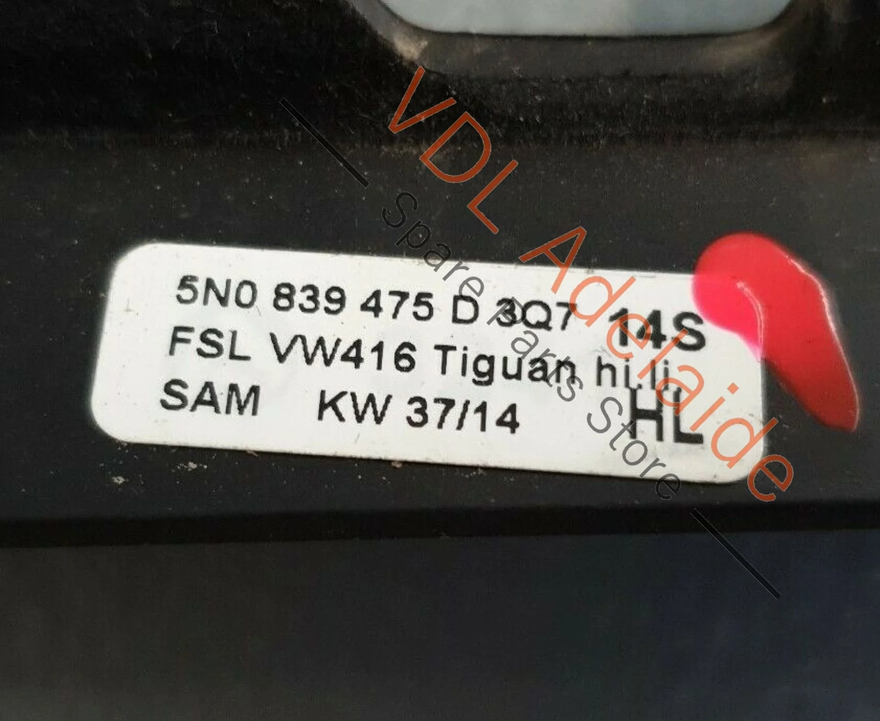 VW Tiguan R 5N Left Rear Window Door Chrome Trim Molding Weather Strip Seal JES - Image 3