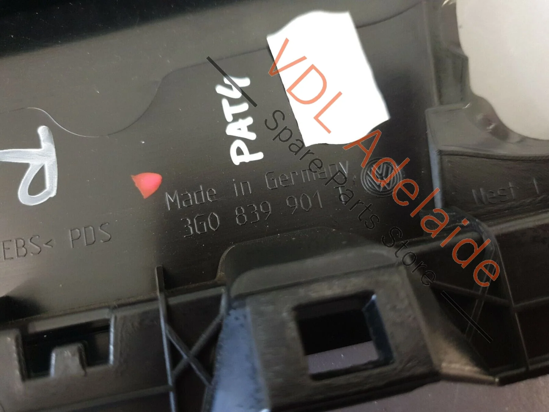 VW Passat B8 3G Rear Left Exterior Door B-Pillar Trim Black 3G0839901T PAT4 - Image 7