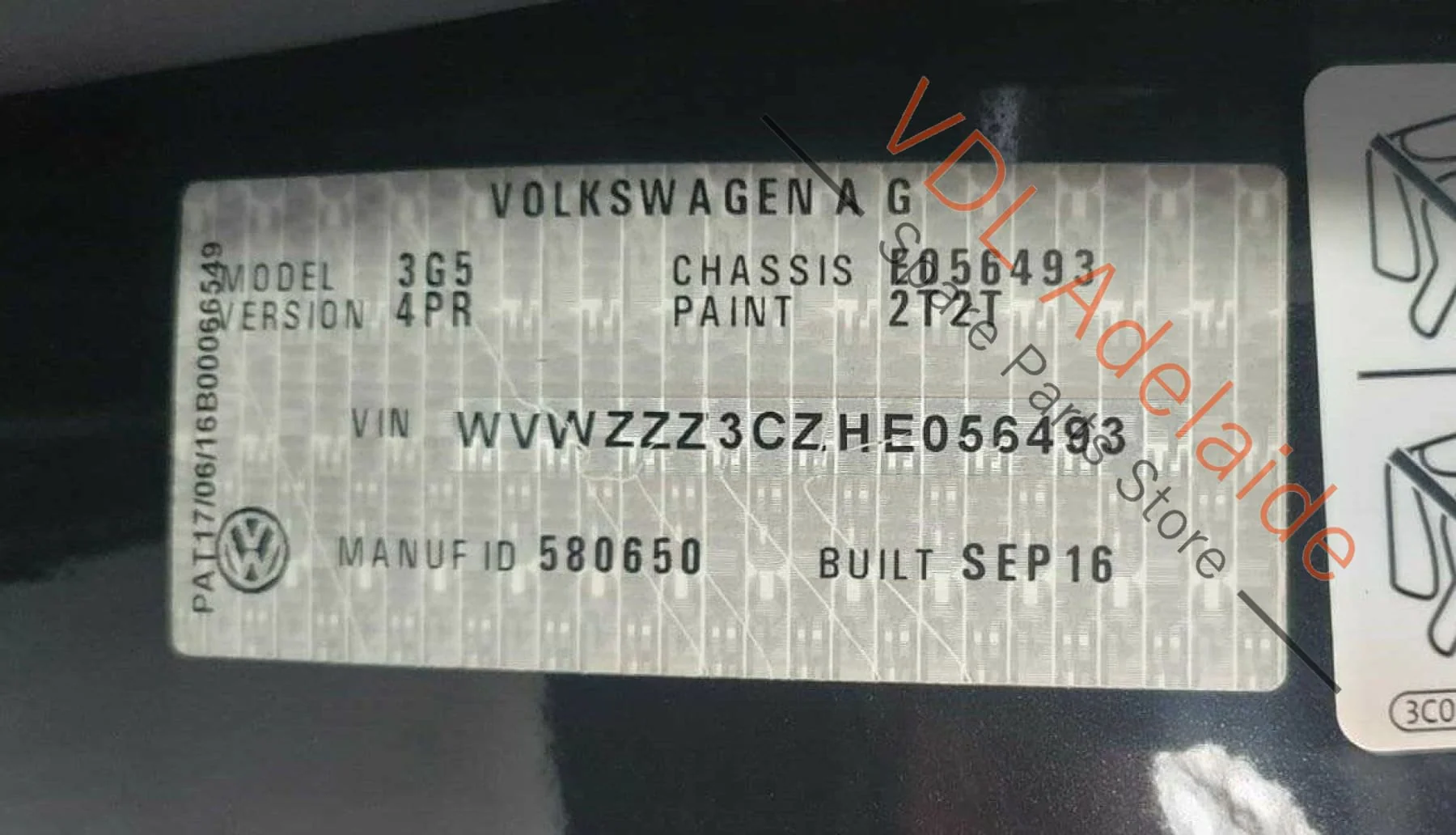 VW Passat B8 3G Anti Theft Alarm Deactivation Switch Button 5G0962109 - Image 8