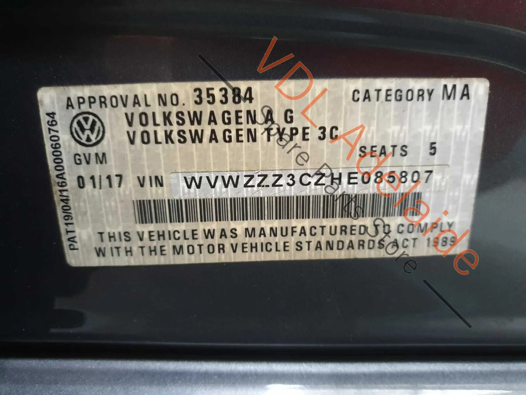 VW Passat B8 3G Rear Centre Middle Double Seatbelt Belt Buckle 3V0857739 PAT3 - Image 8