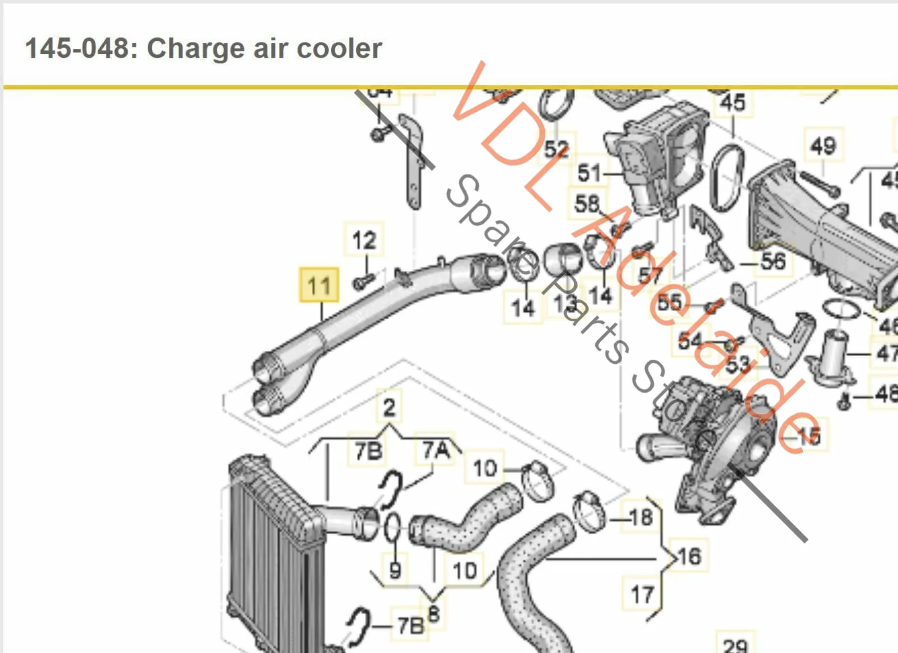 Audi Q7 4L Porsche Touareg 3.0 TDI Charge Air Pressure Pipe 059145731DD ROS - Image 2