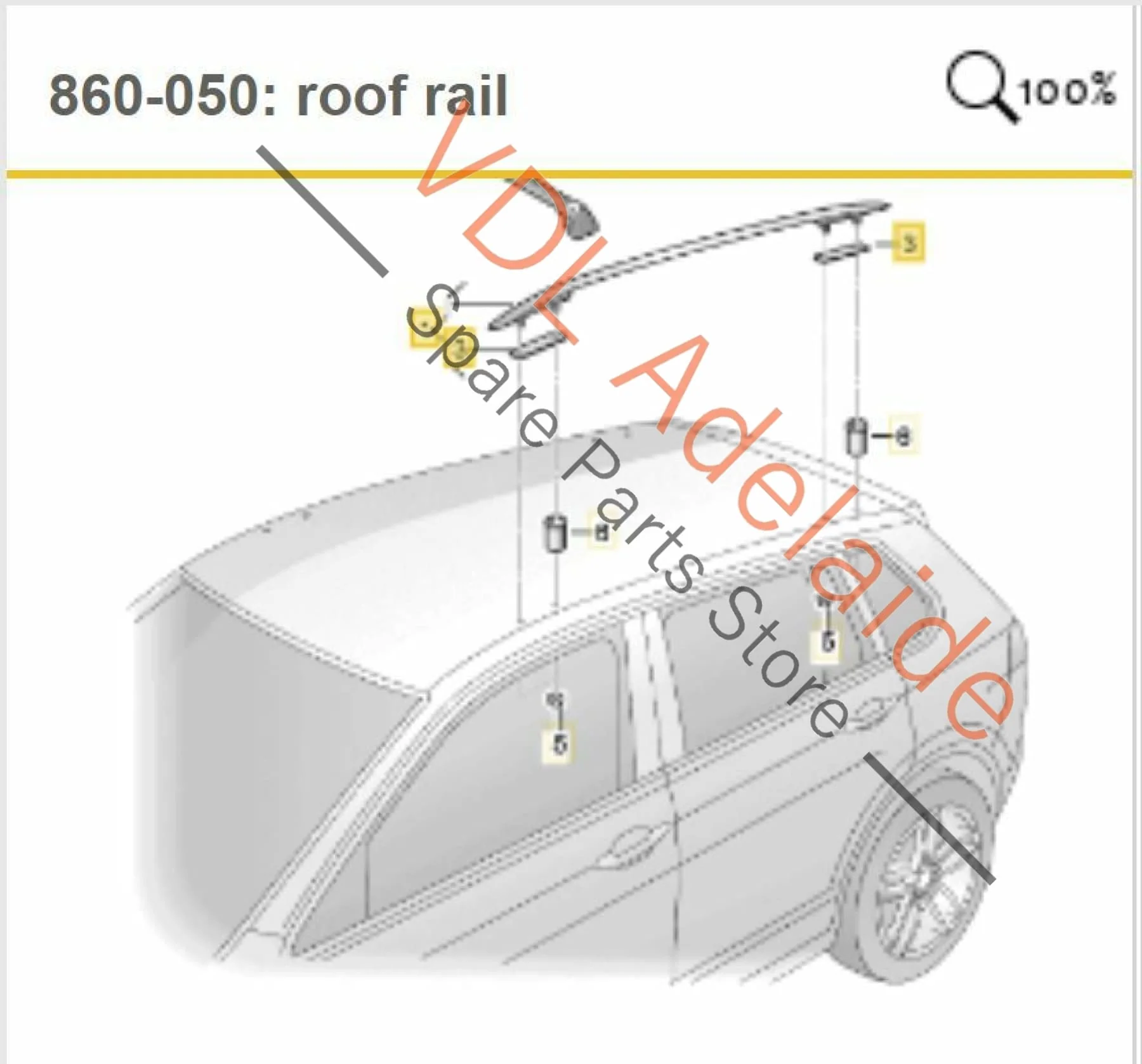 VW Tiguan R Mk2 2016 - 2021 5NA Allspace Pair of Chrome Roof Rails JES3 - Image 2