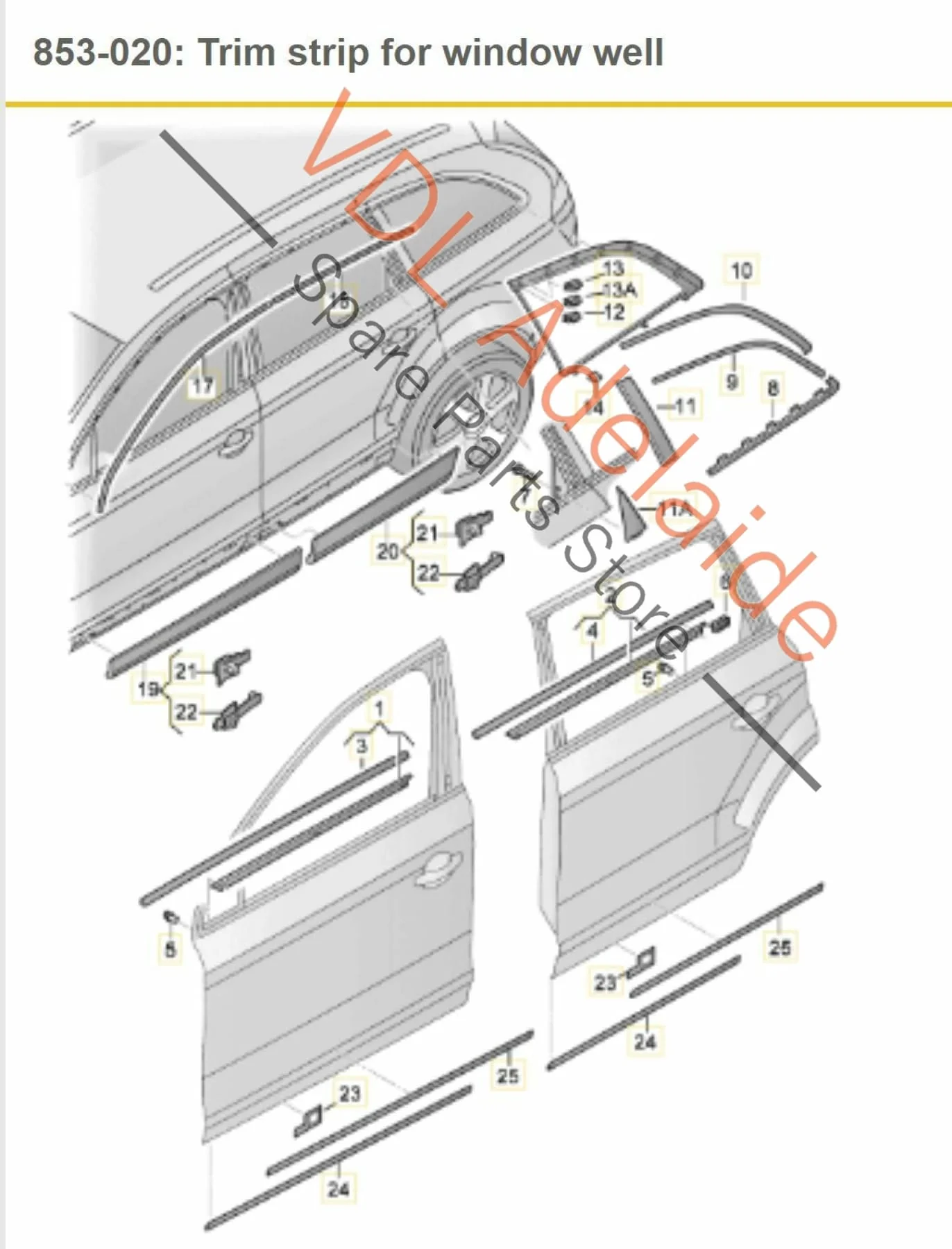 Audi Q7 4L Exterior Window Seal Strip Molding Chrome Trim Right Front ROS - Image 3