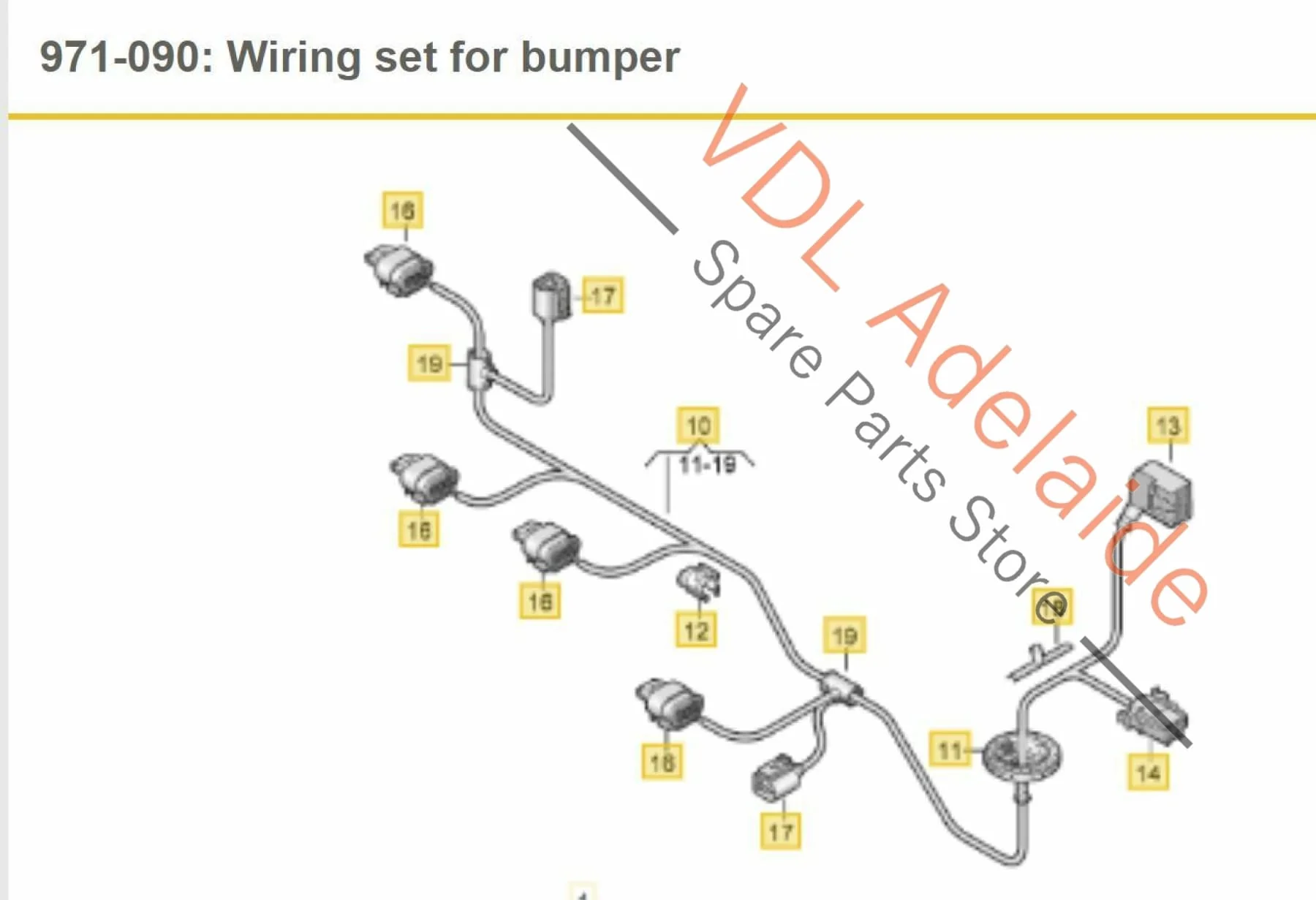 Volkswagen VW Tiguan R 5N Wiring Set for Rear Bumper Parking Sensors PDC JES2 - Image 2