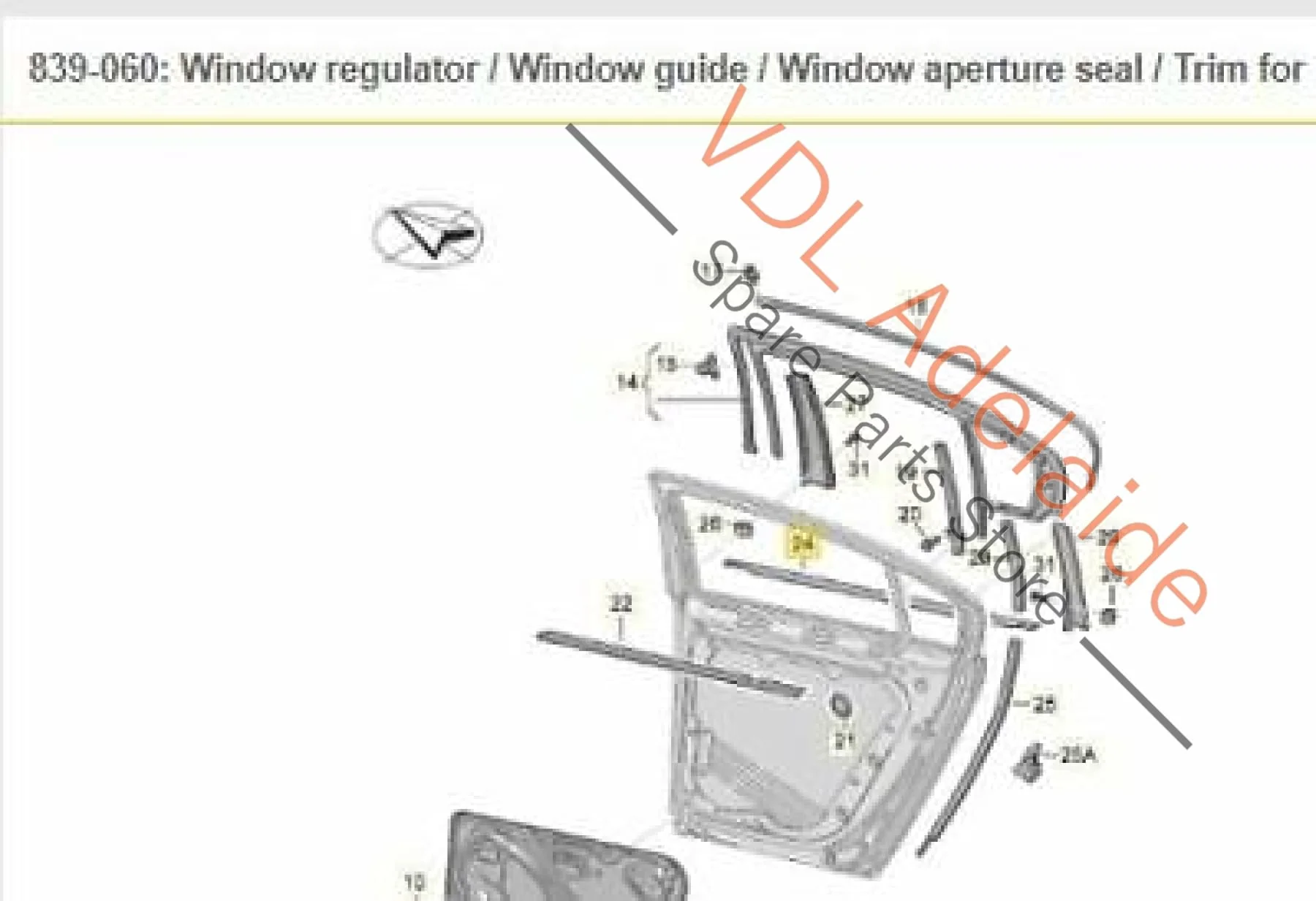 VW Passat R36 B6 3C Rear Left Window Aperture Slot Seal Moulding 3C9839475E PAT1 - Image 2