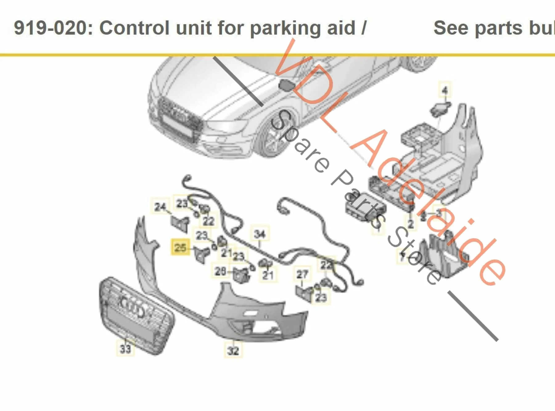 Audi RS3 8V Front Right Inner Parking Sensor Support Bracket 8V4919268B