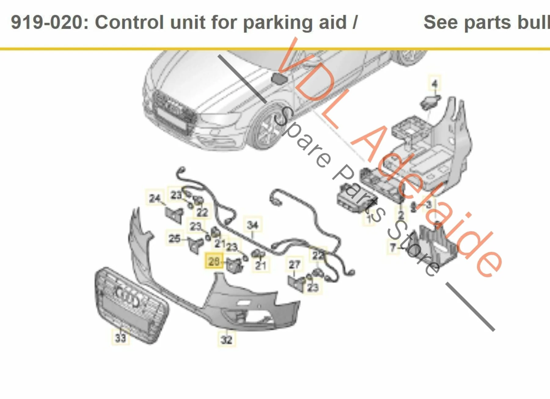 Audi RS3 8V Front Left Inner Parking Sensor Support Bracket 8V4919267B