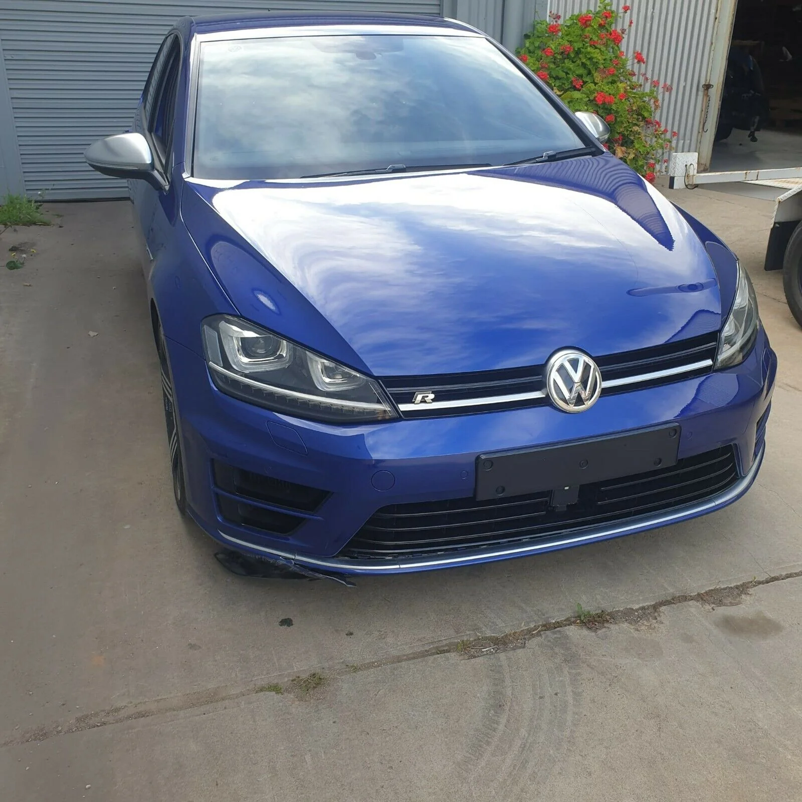 Volkswagen VW Golf R Mk7 Exterior Door Handle Assembly Rear Right RHS Lapiz Blue - Image 6