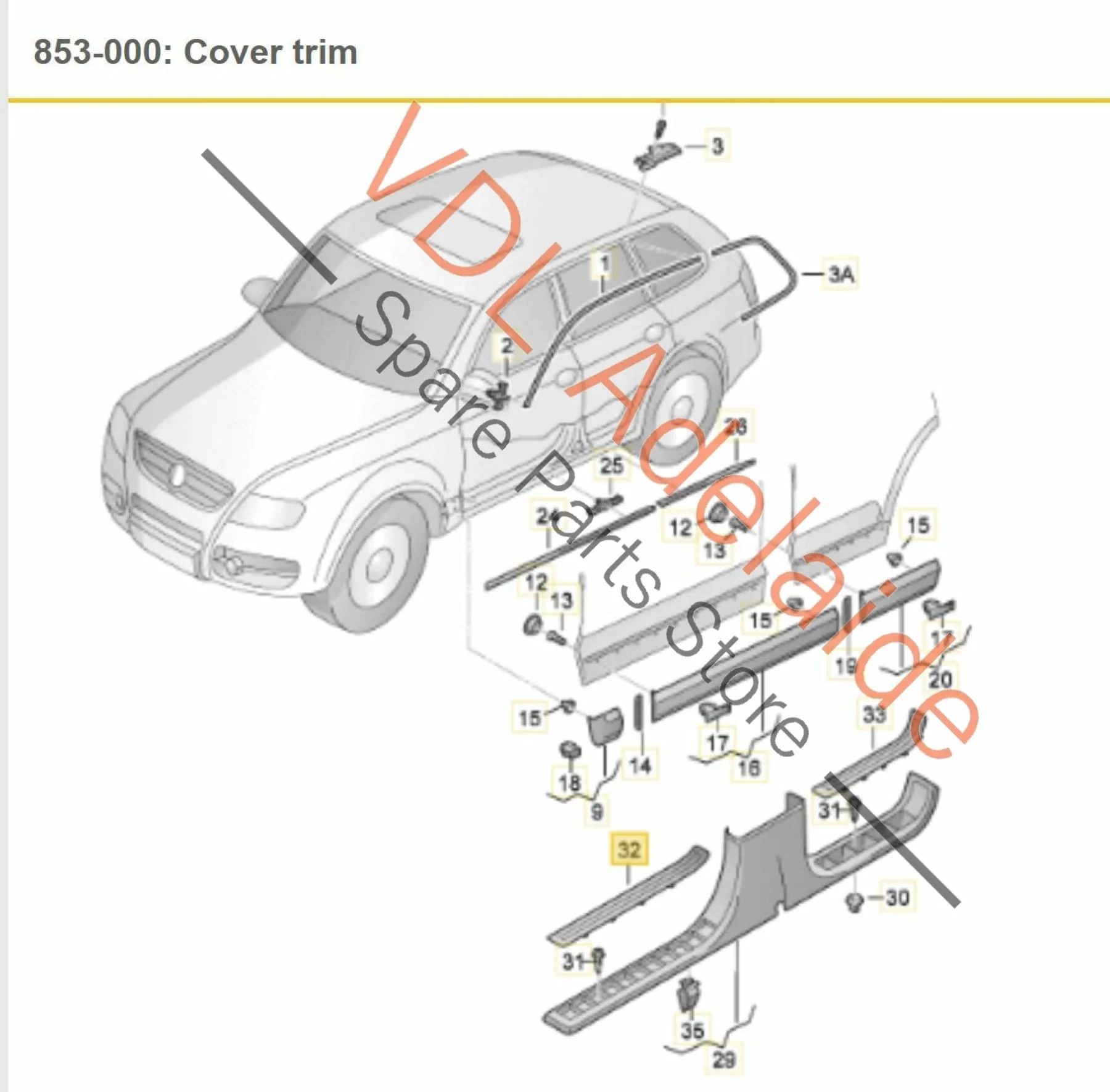 Porsche Cayenne VW Touareg Front Right Door Entry Chrome Stainless Trim Cover - Image 2