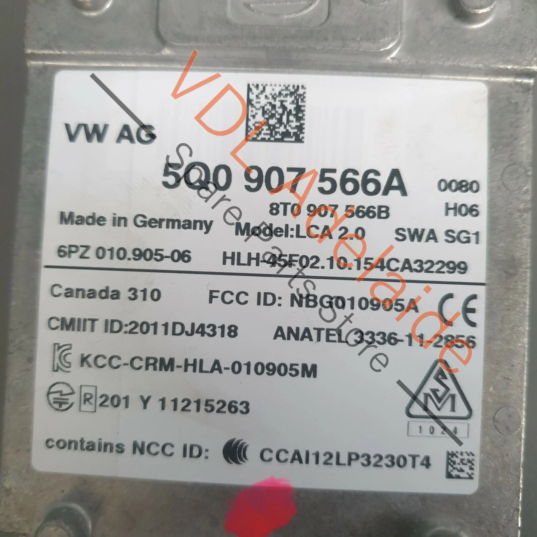 Audi S3 8V Rear Bumper Lane Change Assist Control Module Right Master 5Q0907566A - Image 4