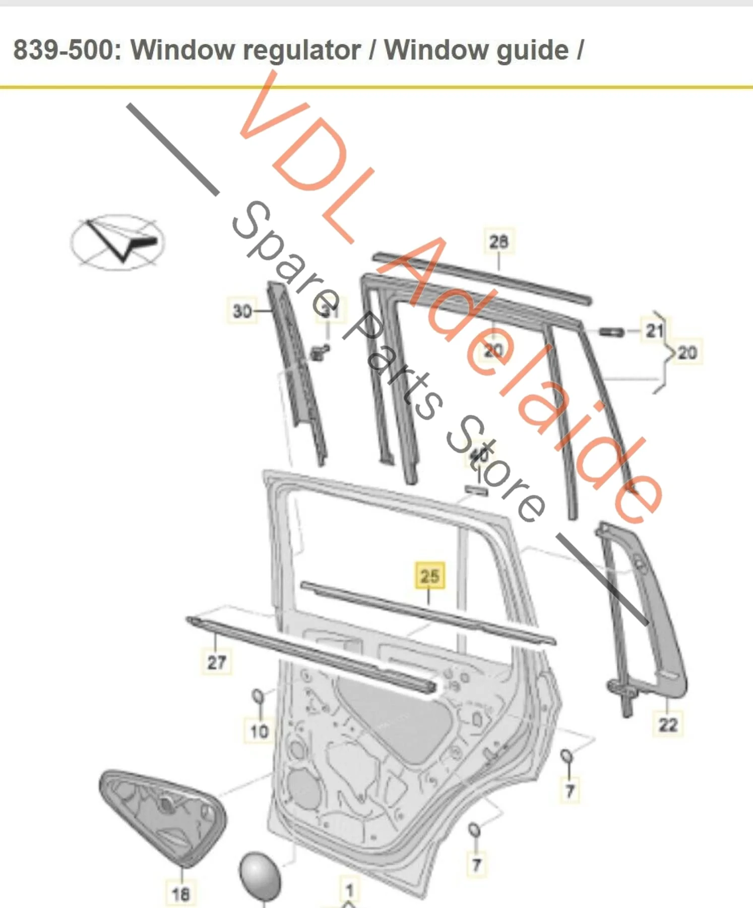 VW Tiguan MQB Mk2 Exterior Window Slot Weather Strip Seal Chrome Rear Left Door - Image 2