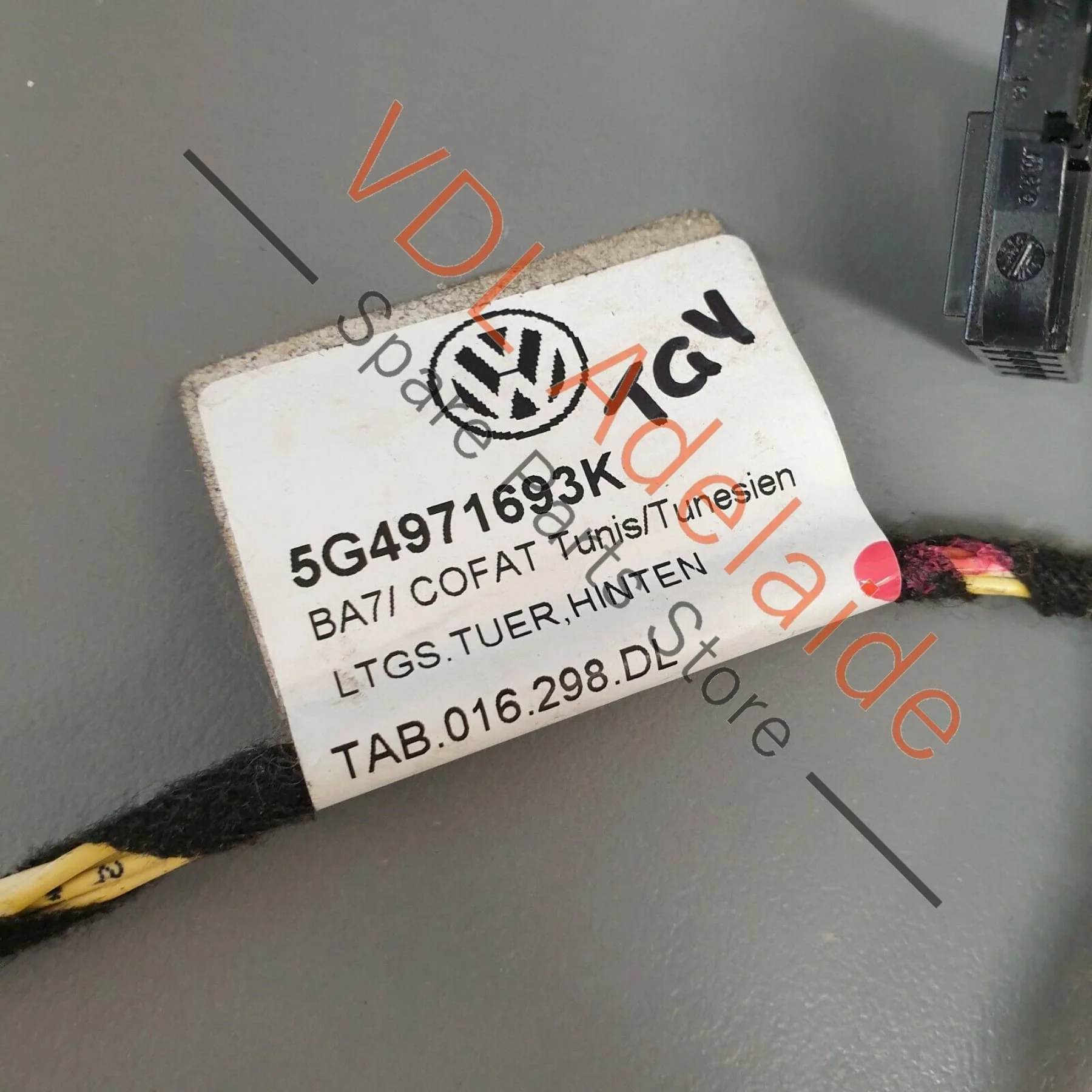 VW Golf MK7 Estate Wagon Rear Left Door Wiring Cable Harness 5G4971693K - Image 3