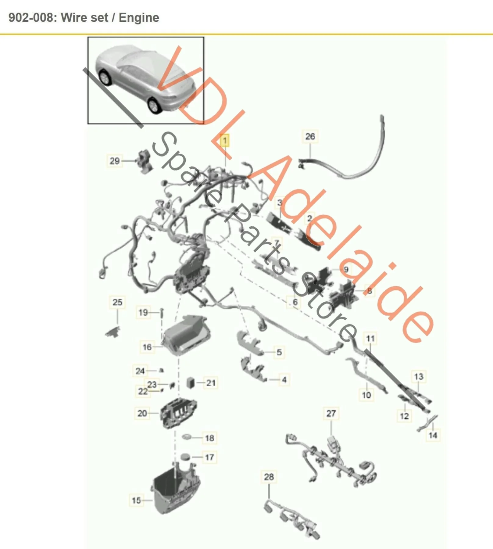 Porsche Macan GTS 3.0T V6 95B Electrical Cable Harness Wiring Set for Engine