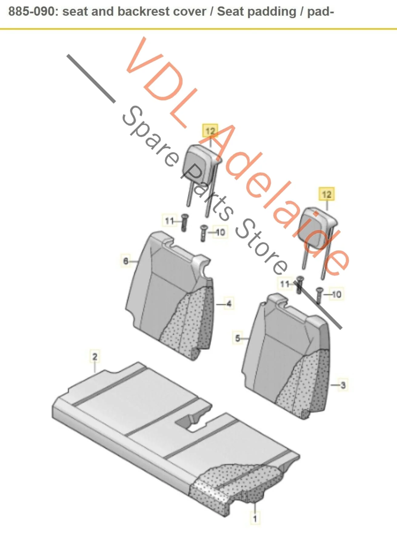 VW Tiguan R Mk2 5NA Allspace Third Row Seat Head Rest Headrest - Image 2