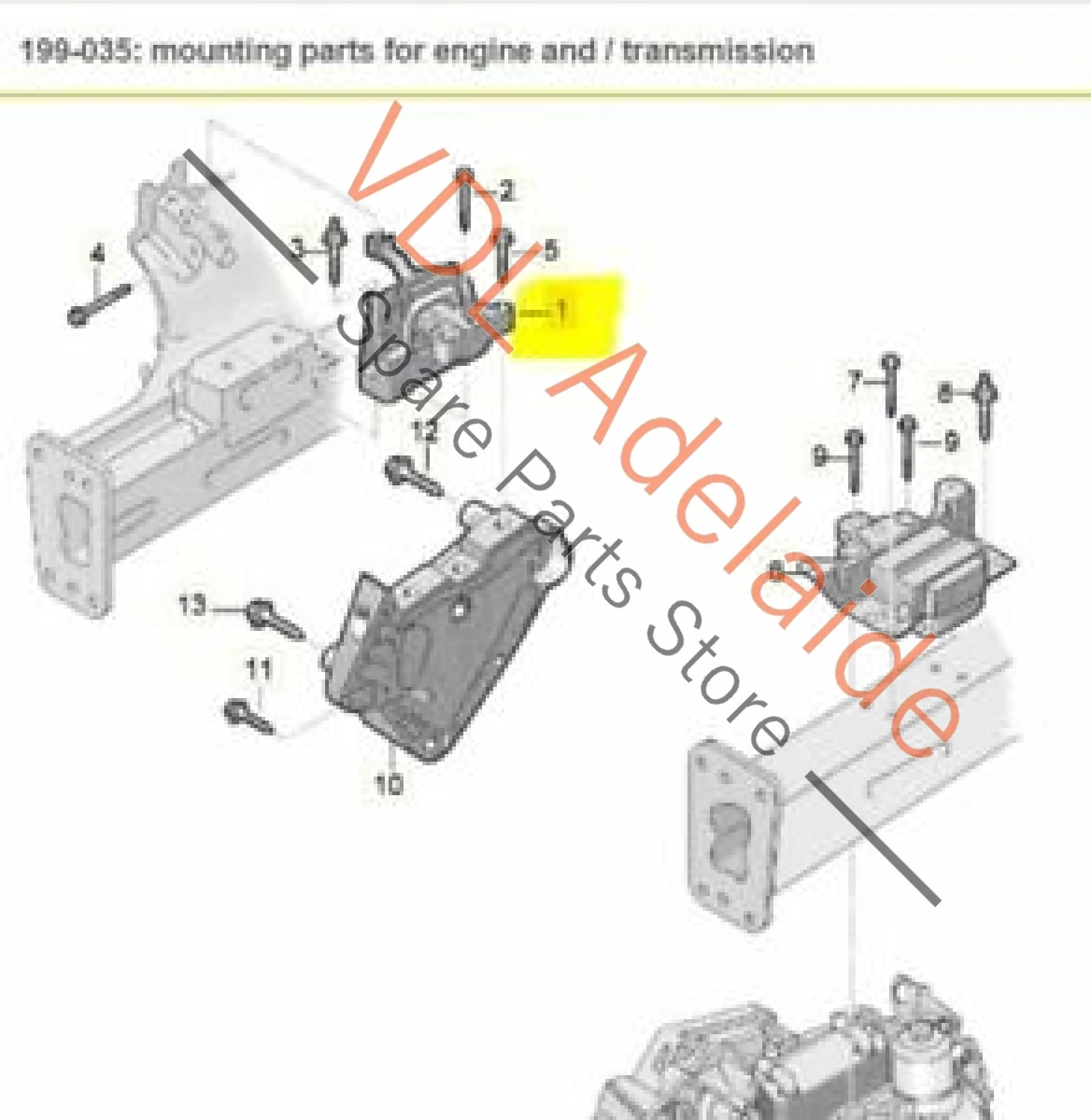 VW Tiguan MQB Mk2 Genuine OEM Engine Mounting 3Q0199262F - Image 2