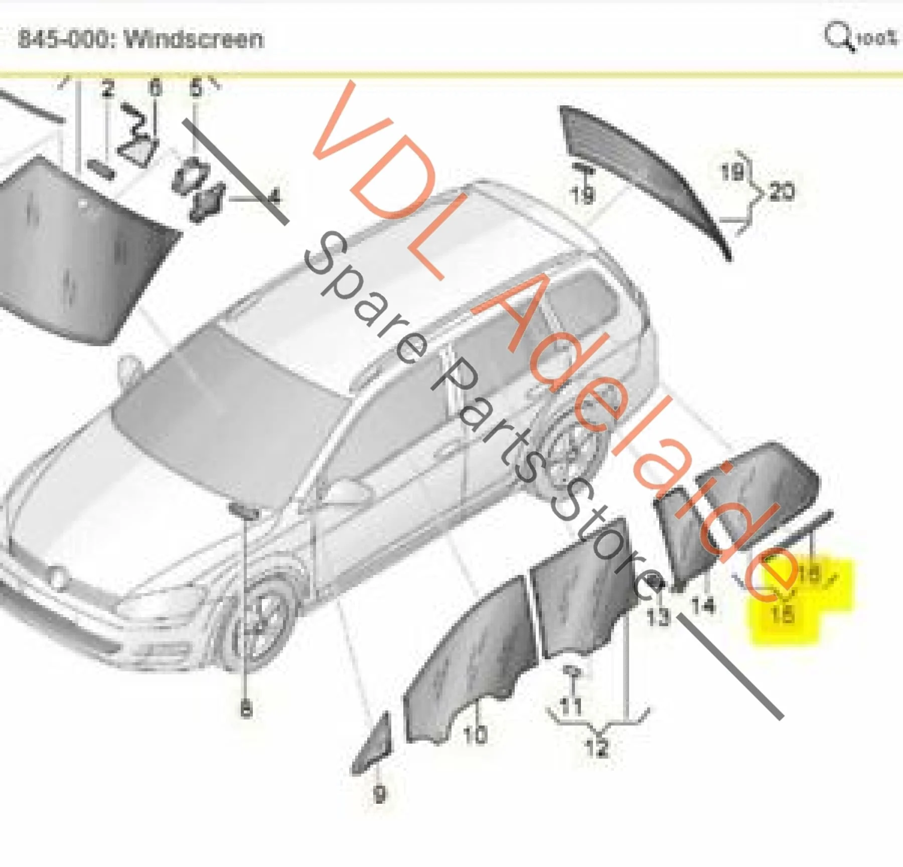 VW Golf MK7 Wagon Left Side Rear Hatch Window with Trim Moulding 5G9845297T - Image 3