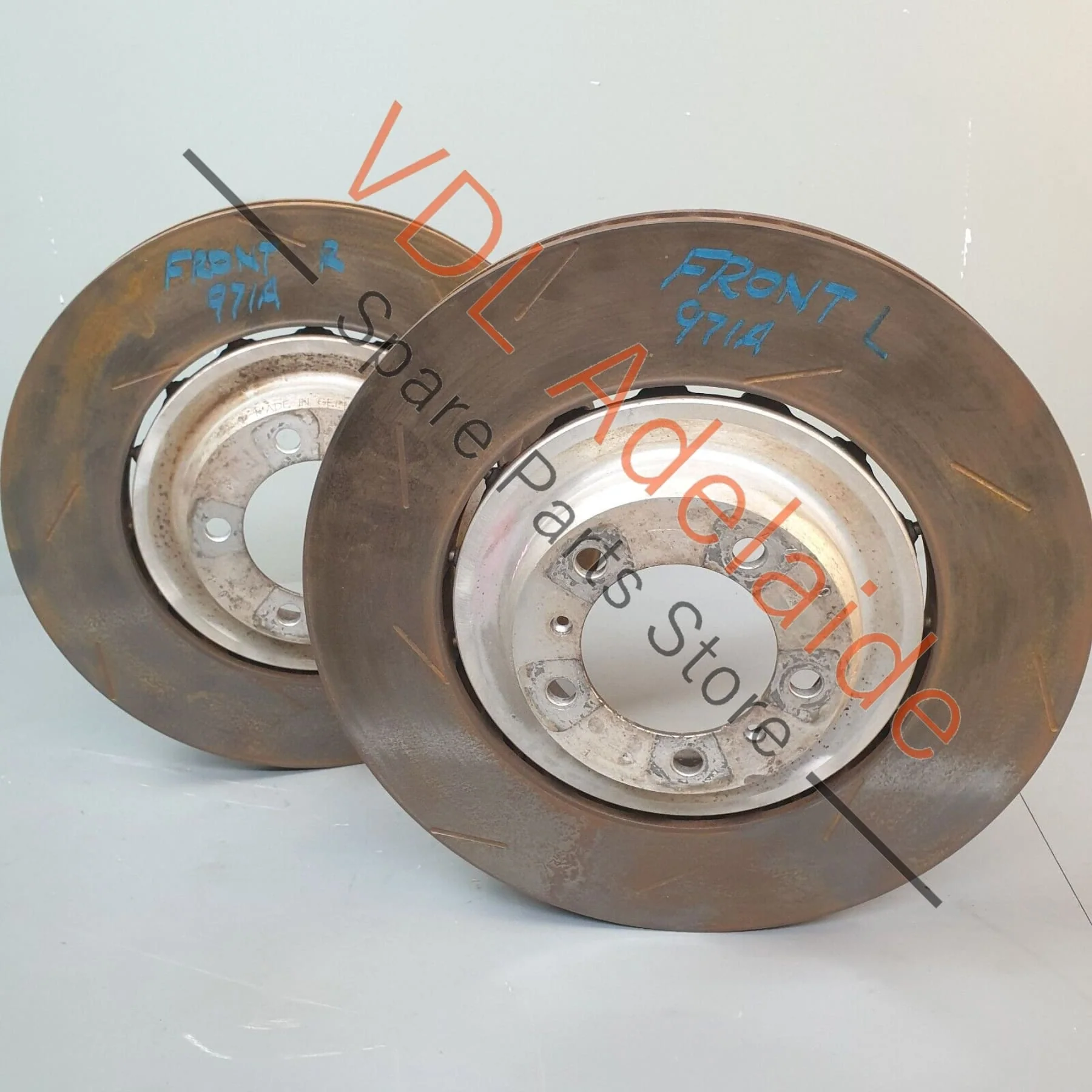 Porsche Panamera Turbo 971 Pair of Front 410mm Brake Disc Rotors Slotted