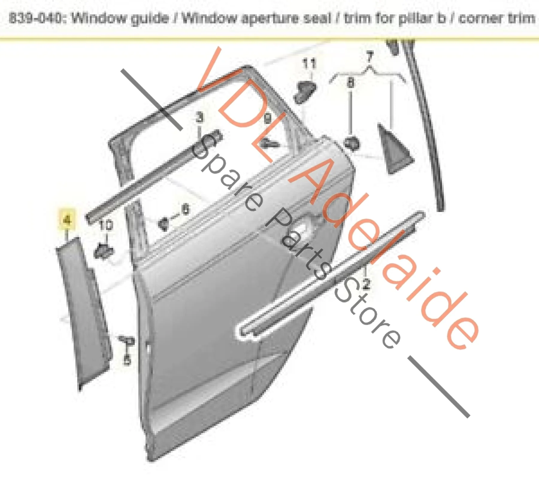Audi RS3 8V Sportback Rear Right Exterior Trim for Pillar B 8V4839902B5FQ - Image 2