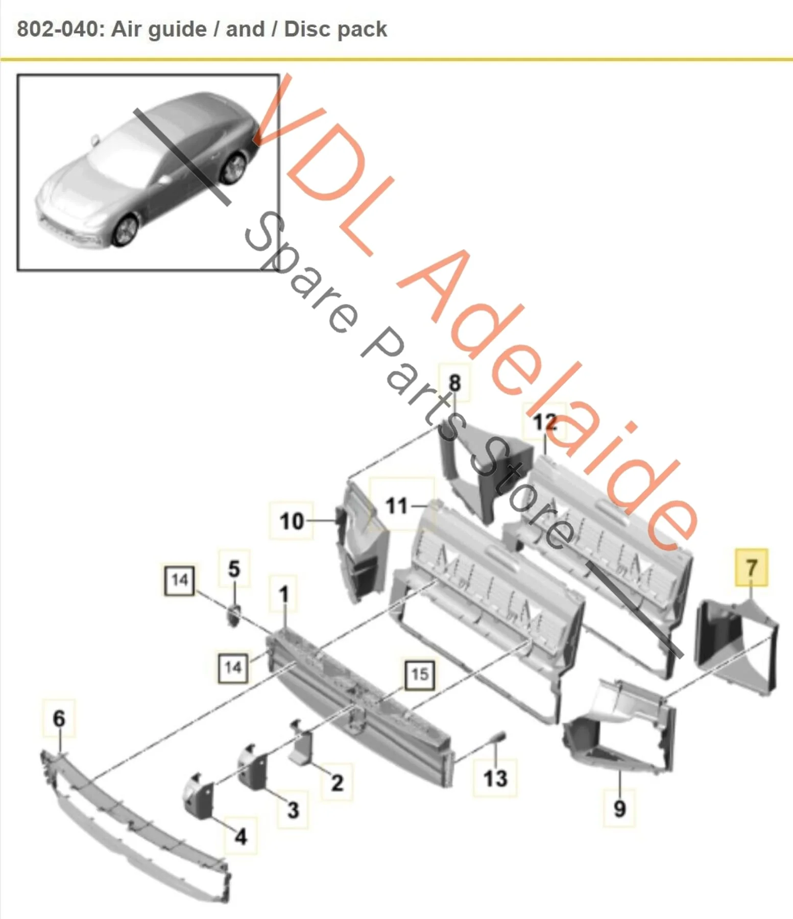Porsche Panamera Turbo 971 Air Duct for Rear Left Intercooler 971121673E - Image 2
